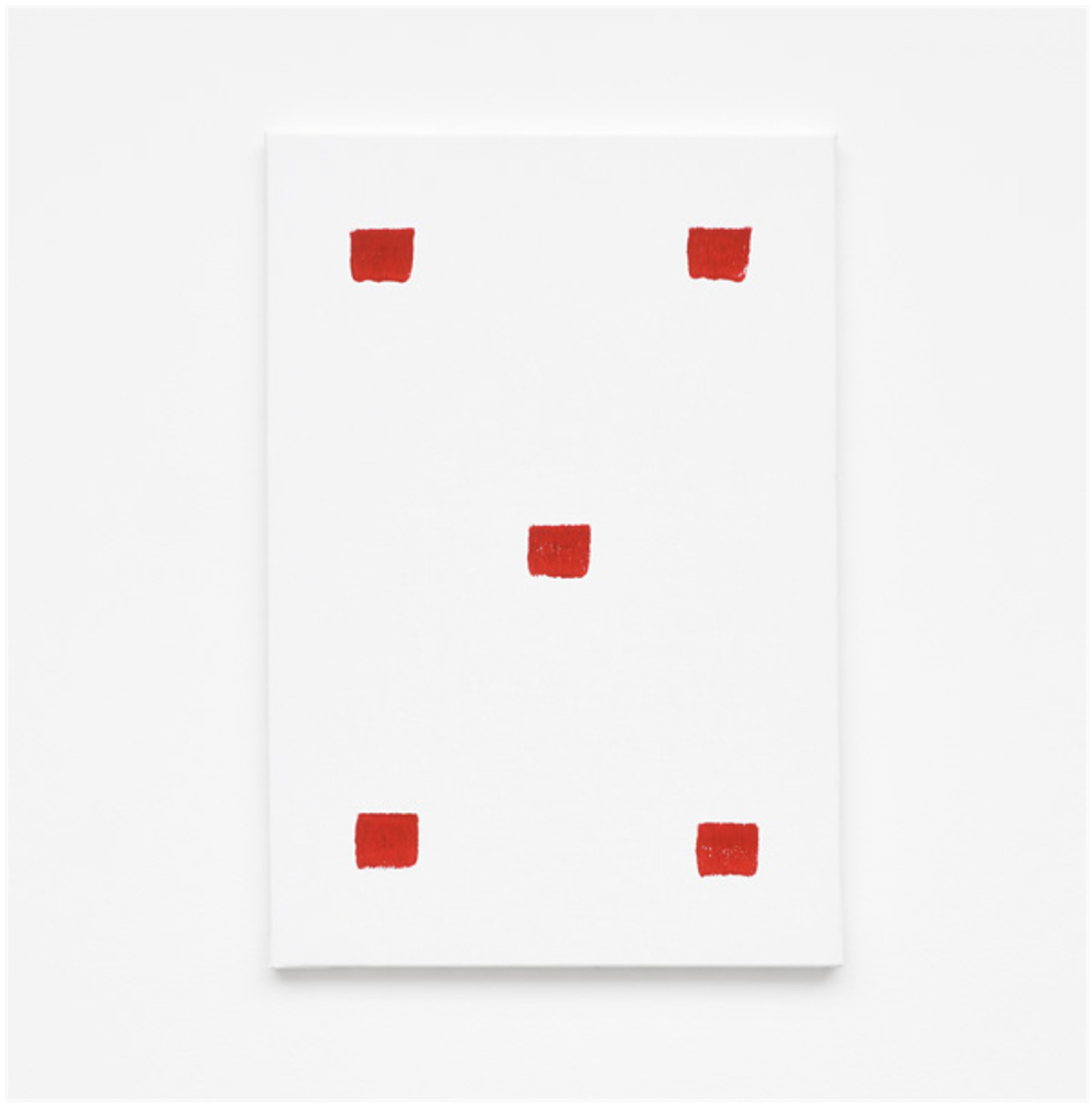 Niele Toroni, Empreintes de pinceau n° 50 à intervalles réguliers de 30 cm, 2019, acrylique sur toile. Courtesy de l’artiste et Marian Goodman Gallery. Photo Rebecca Fanuele, D.R.