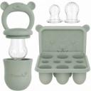Tétine à fruits bébé + 3 tétines + Bac à glaçons Vert