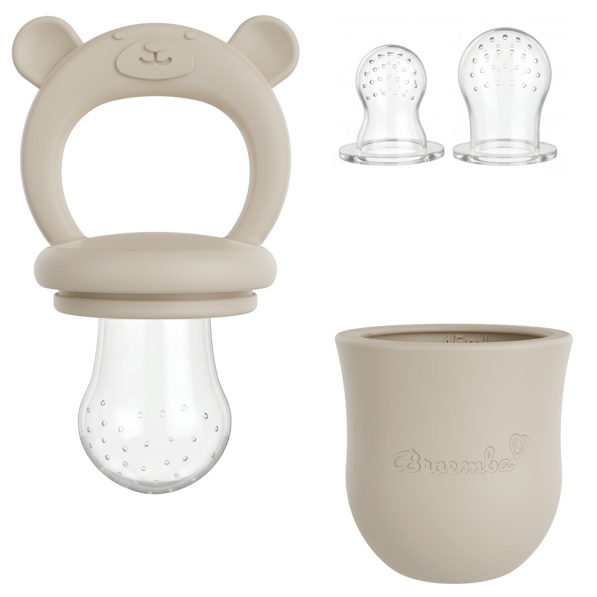 Baby Fruitspeen + 3 spenen Beige - afbeelding 1