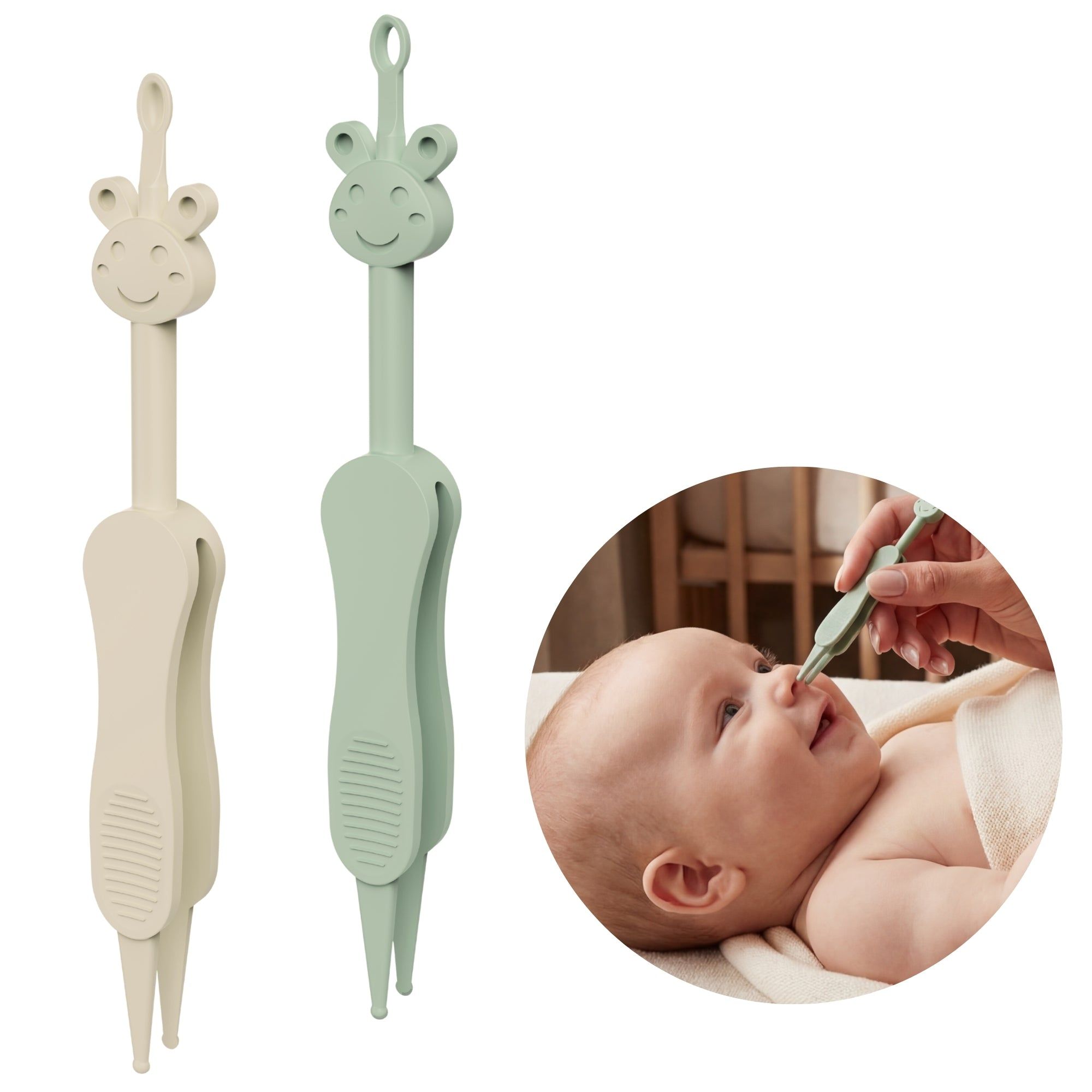 Baby Neusreiniger + Oorreiniger Groen / Beige - afbeelding 1