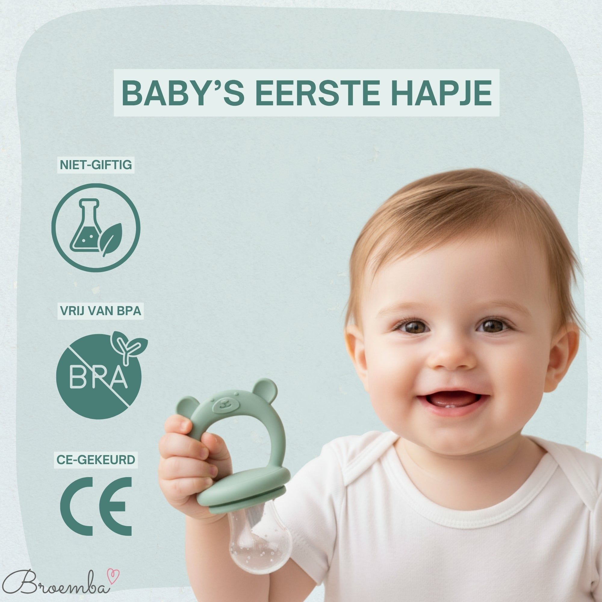 Baby Fruitspeen + 3 spenen Groen - afbeelding 6
