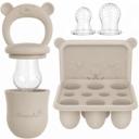 Baby Fruitspeen + 3 spenen + IJsblokjesvorm Beige