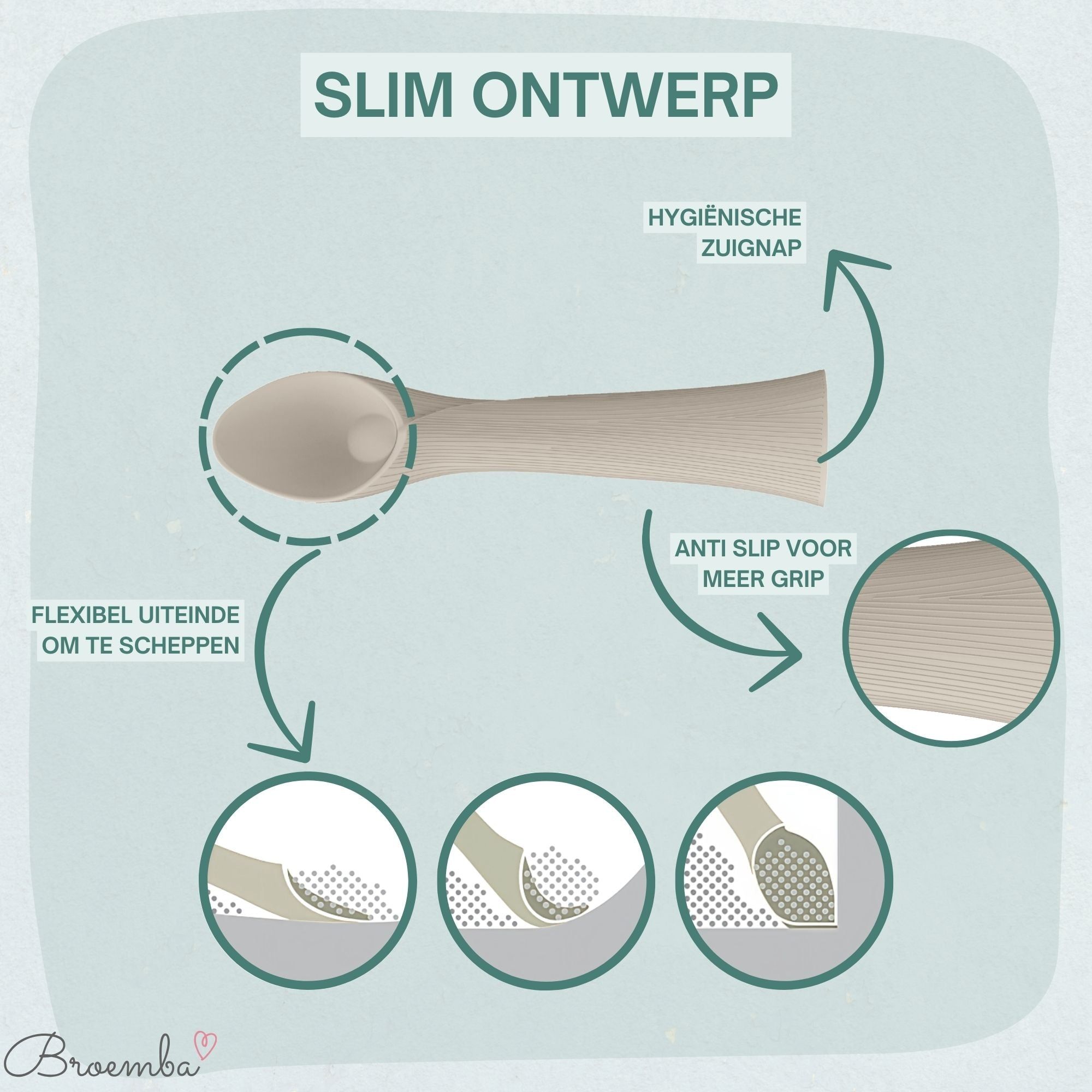 Baby Oefenlepels met Zuignap 6-delig Beige - afbeelding 3