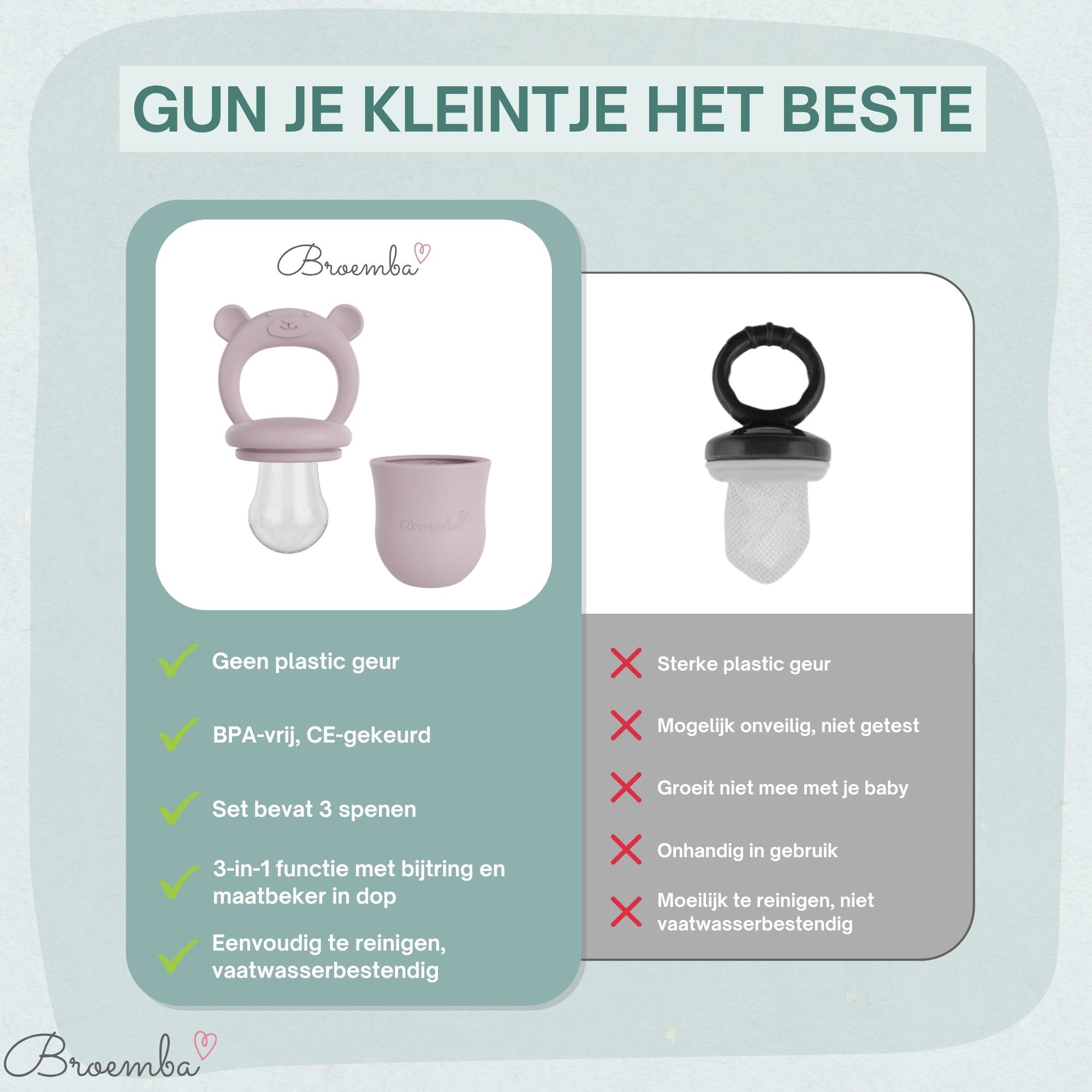 Baby Fruitspeen + 3 spenen + IJsblokjesvorm Roze - afbeelding 6