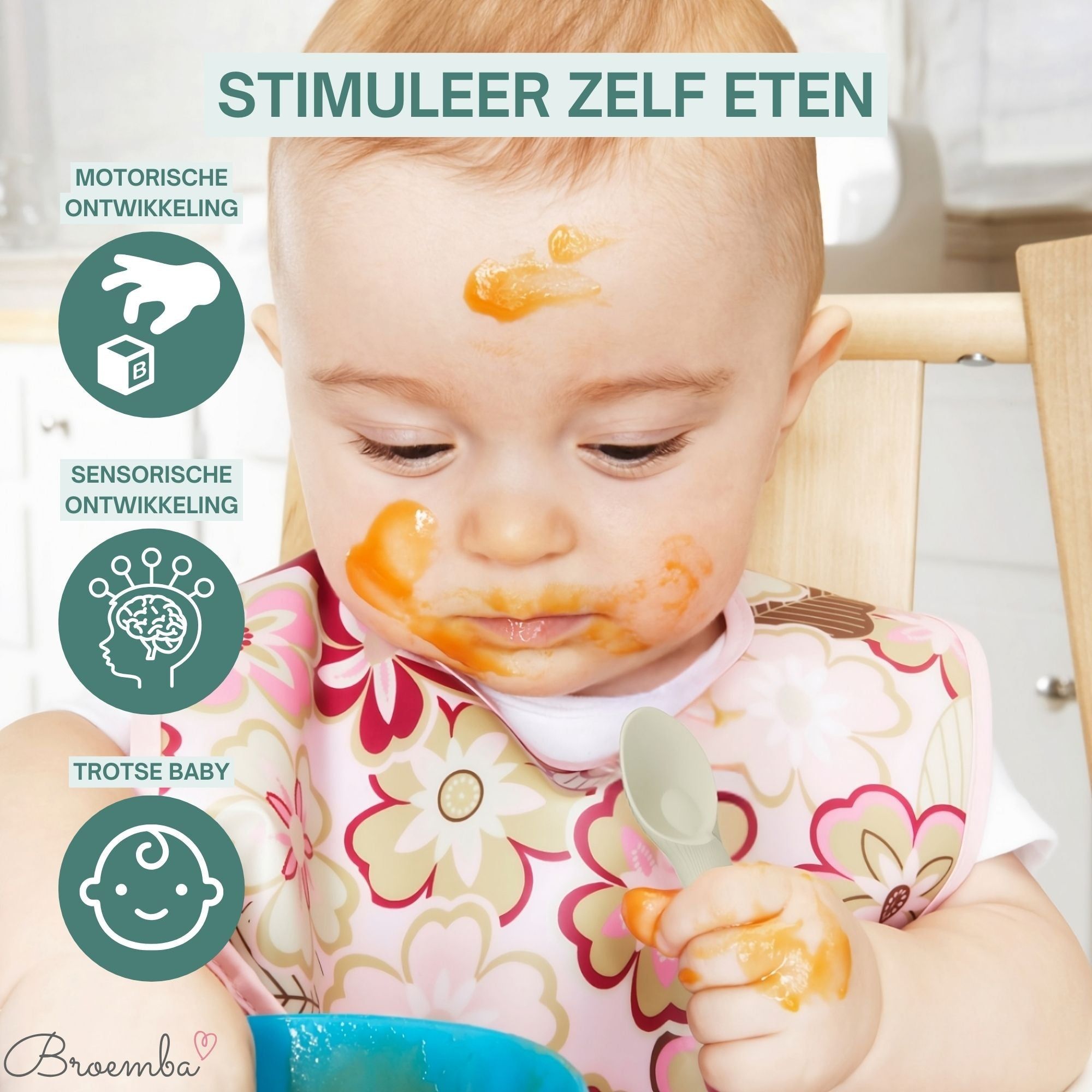 Baby Oefenlepels met Zuignap 6-delig Beige - afbeelding 2