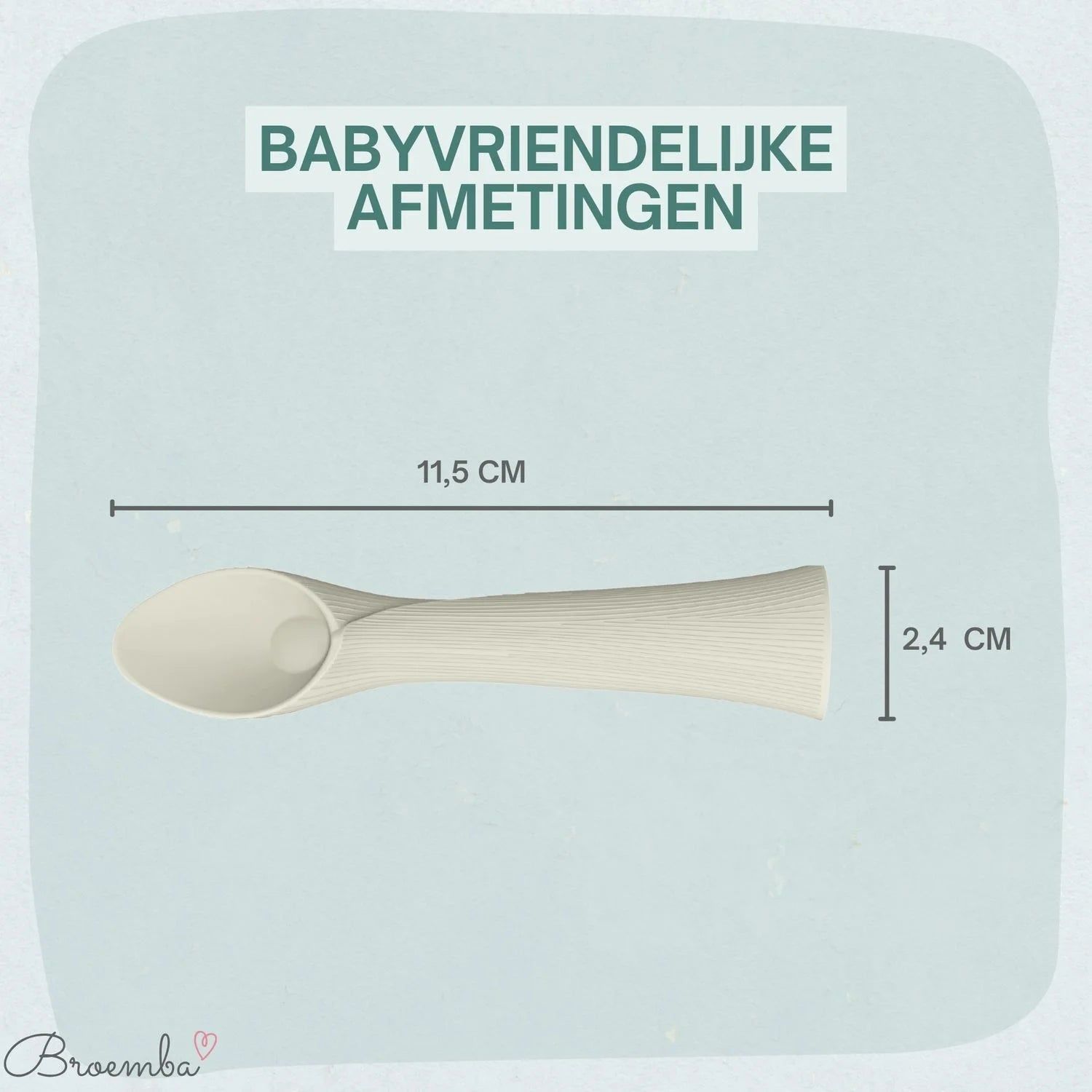 Broemba 2 baby oefenlepels met zuignap in beige
