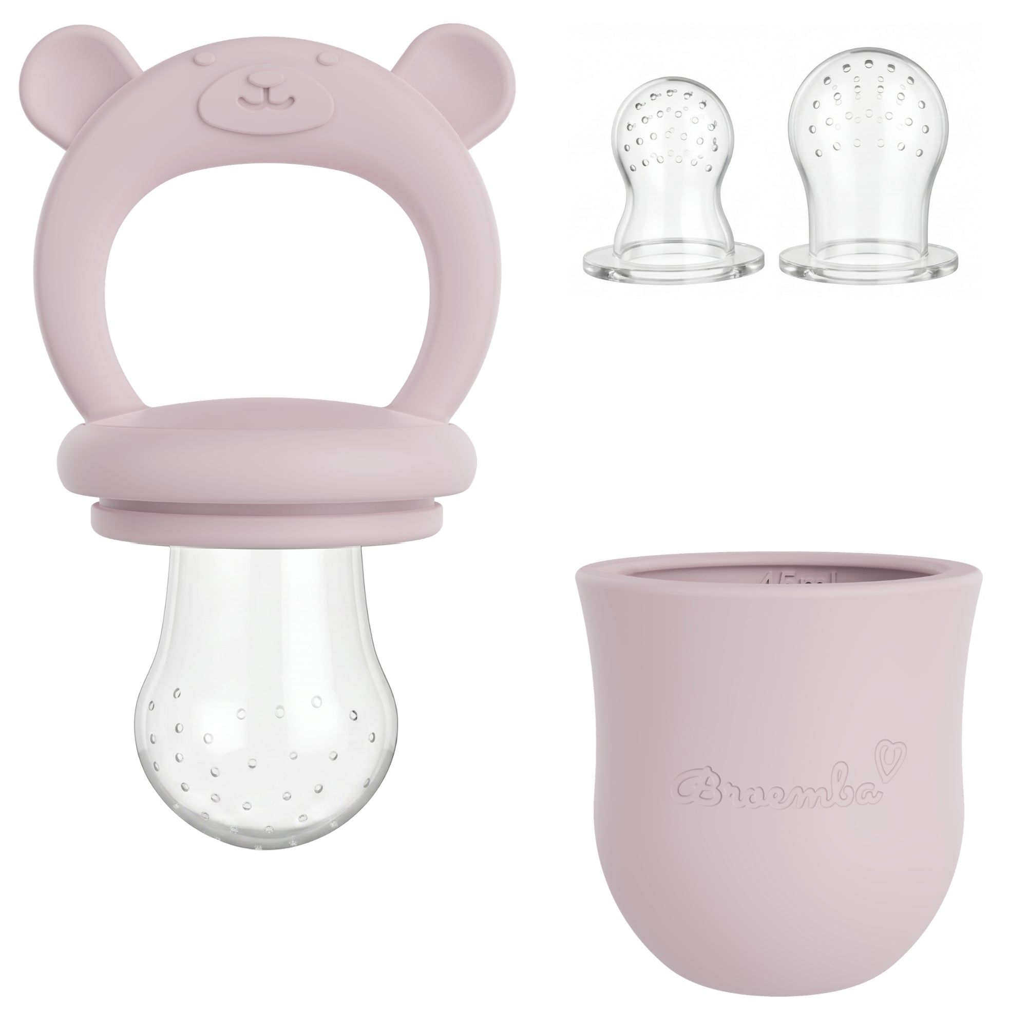Baby Fruitspeen + 3 spenen Roze - afbeelding 1