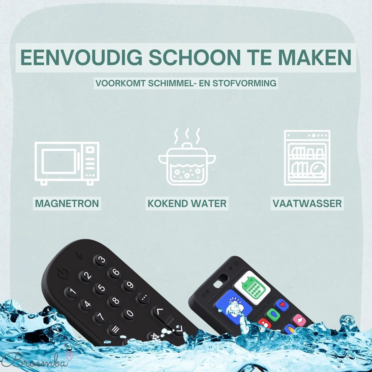 Broemba baby afstandsbediening en telefoon Como in zwart