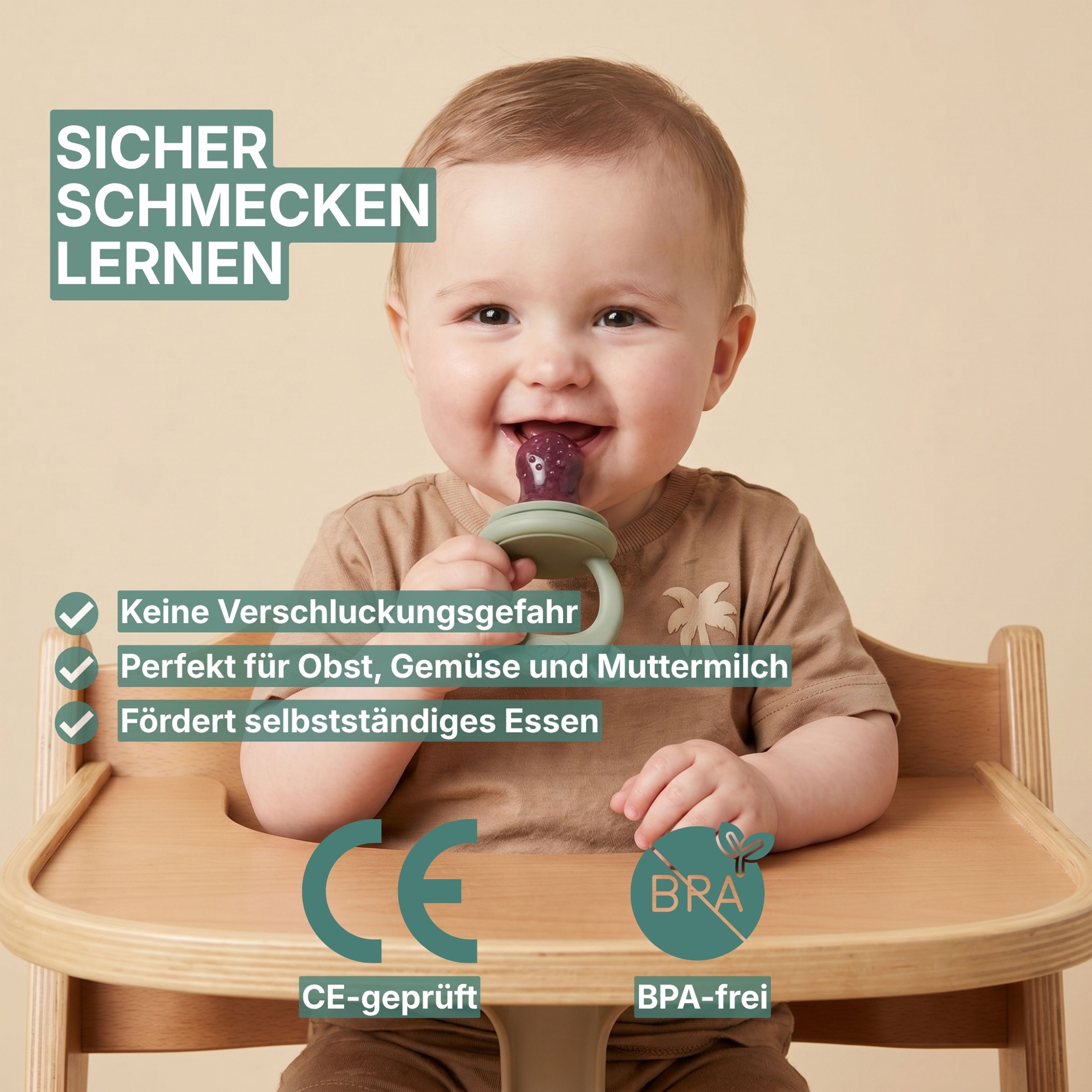 Baby Fruchtsauger + 3 Sauger + Eiswürfelform Grün