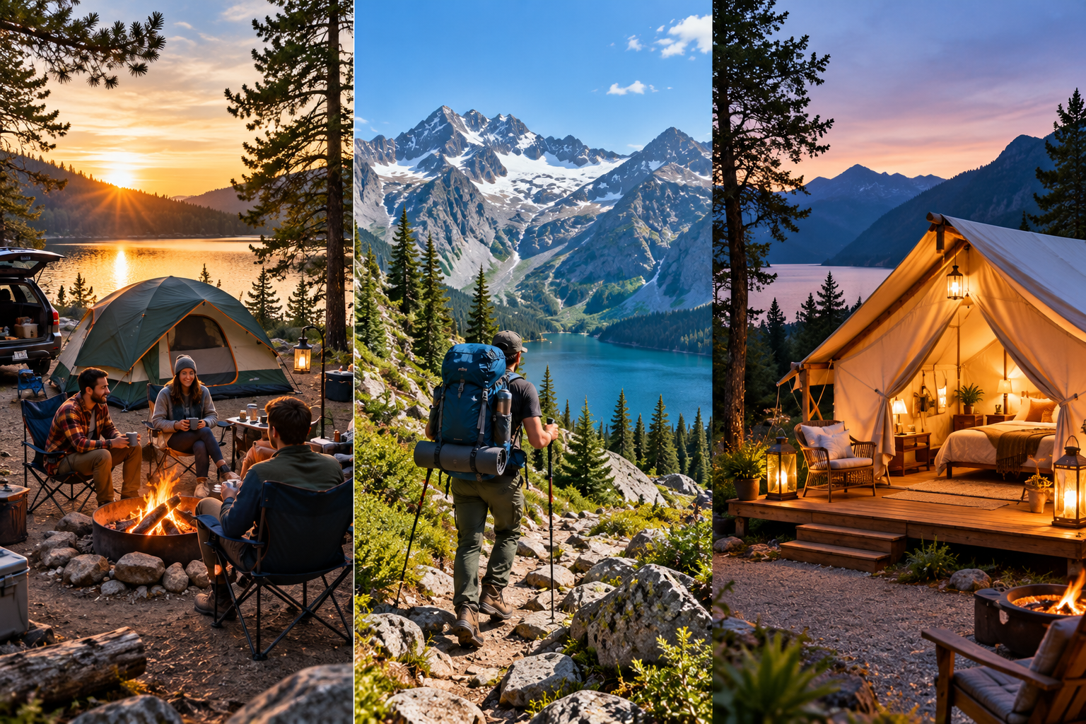 The Difference Between Camping, Backpacking, and Glamping (And Which Is for You)