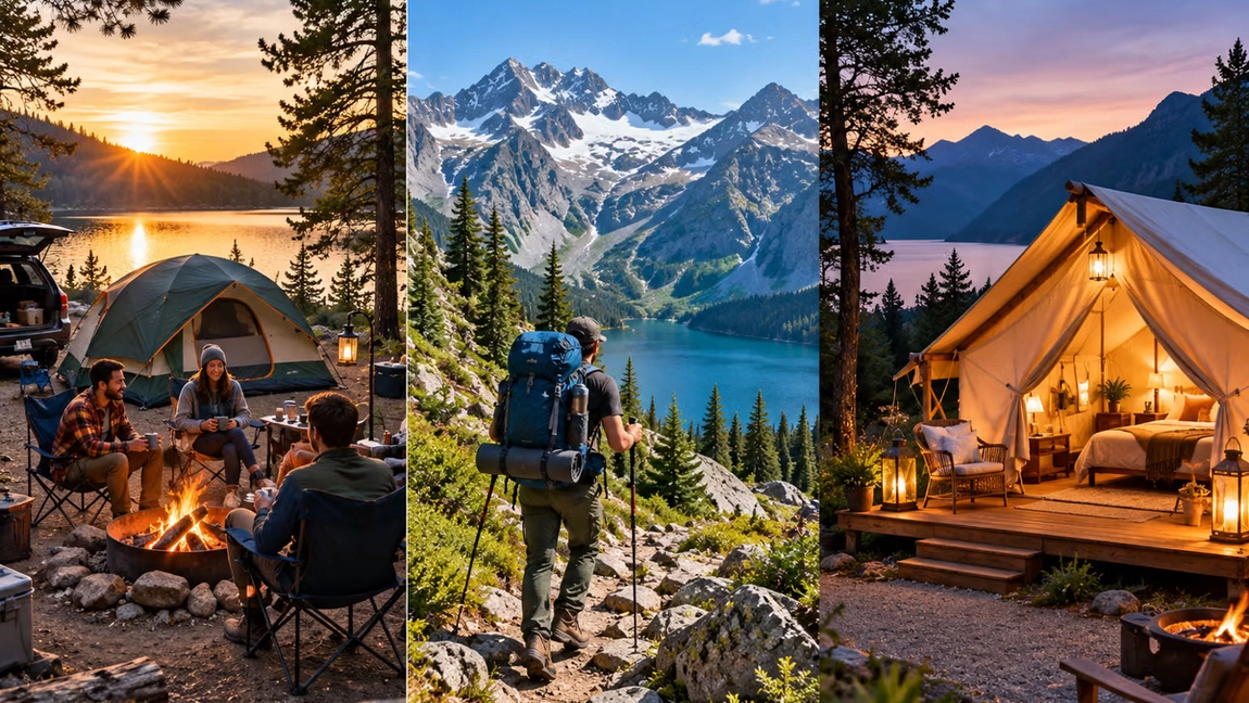The Difference Between Camping, Backpacking, and Glamping (And Which Is for You)