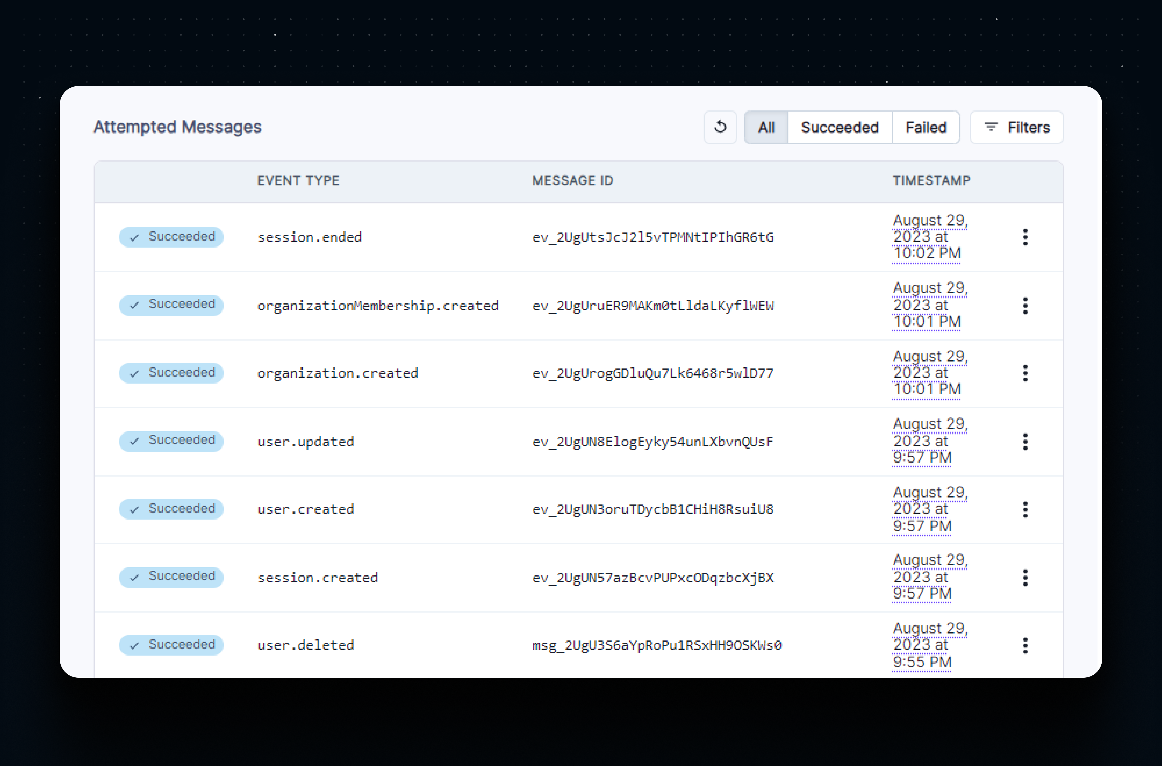 Webhook logs