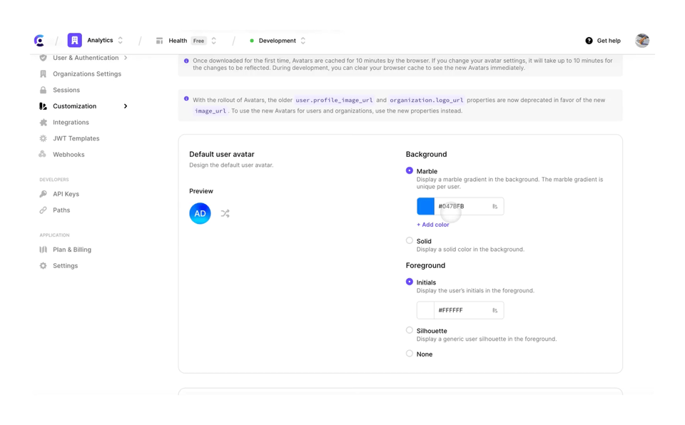 Avatar customization