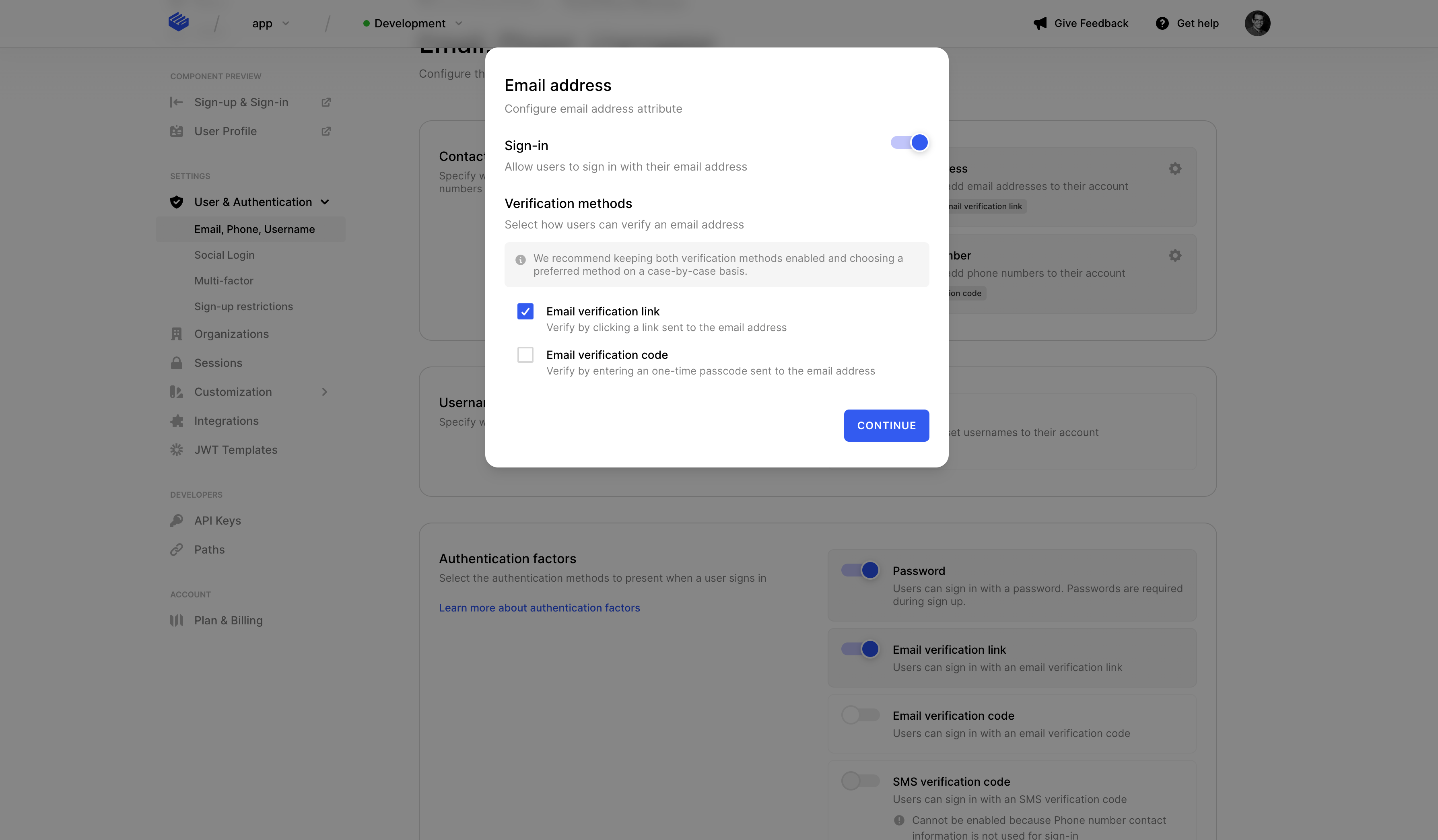 Configuring email addresses