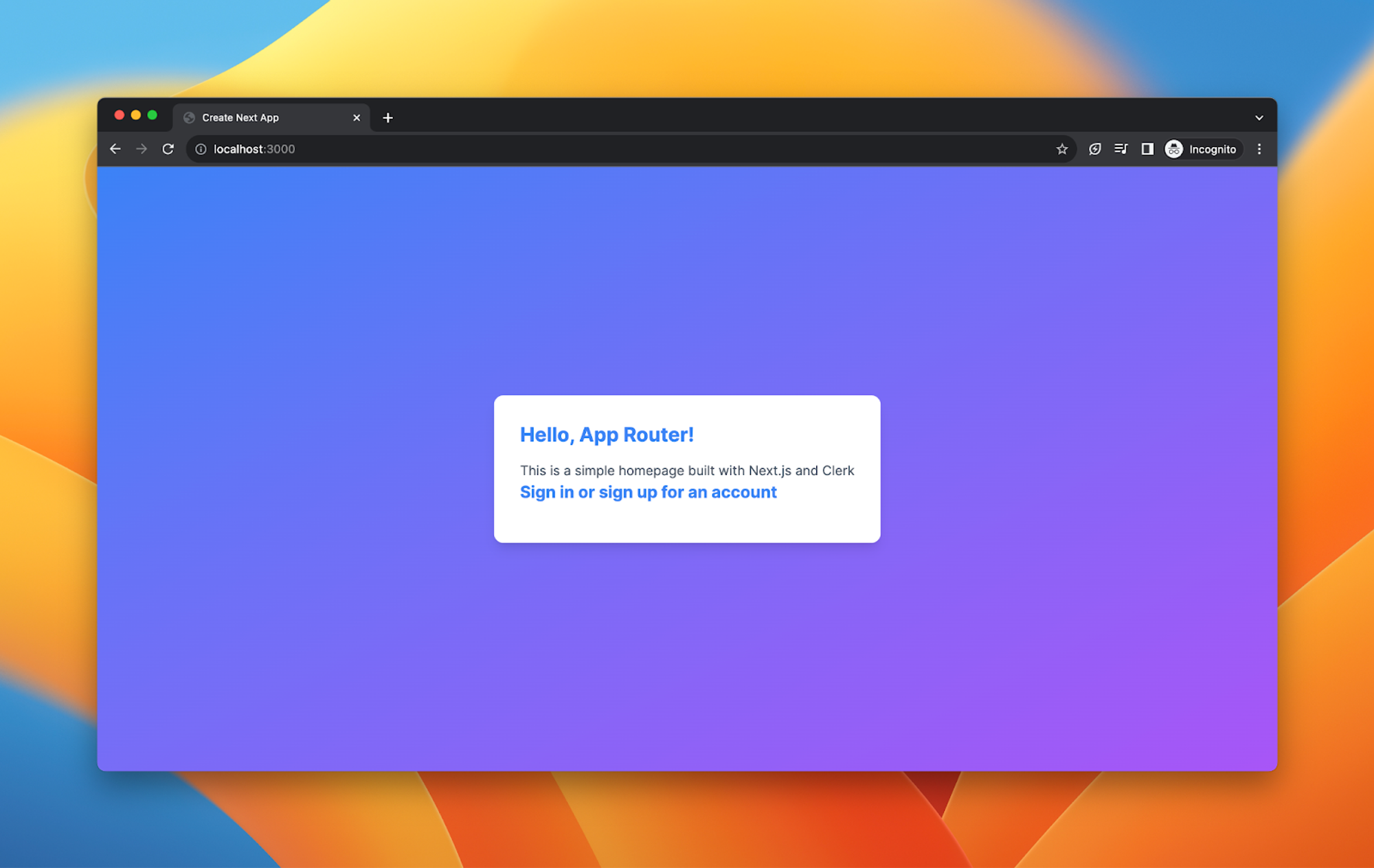 App Router Homepage with Sign In and Sign Up