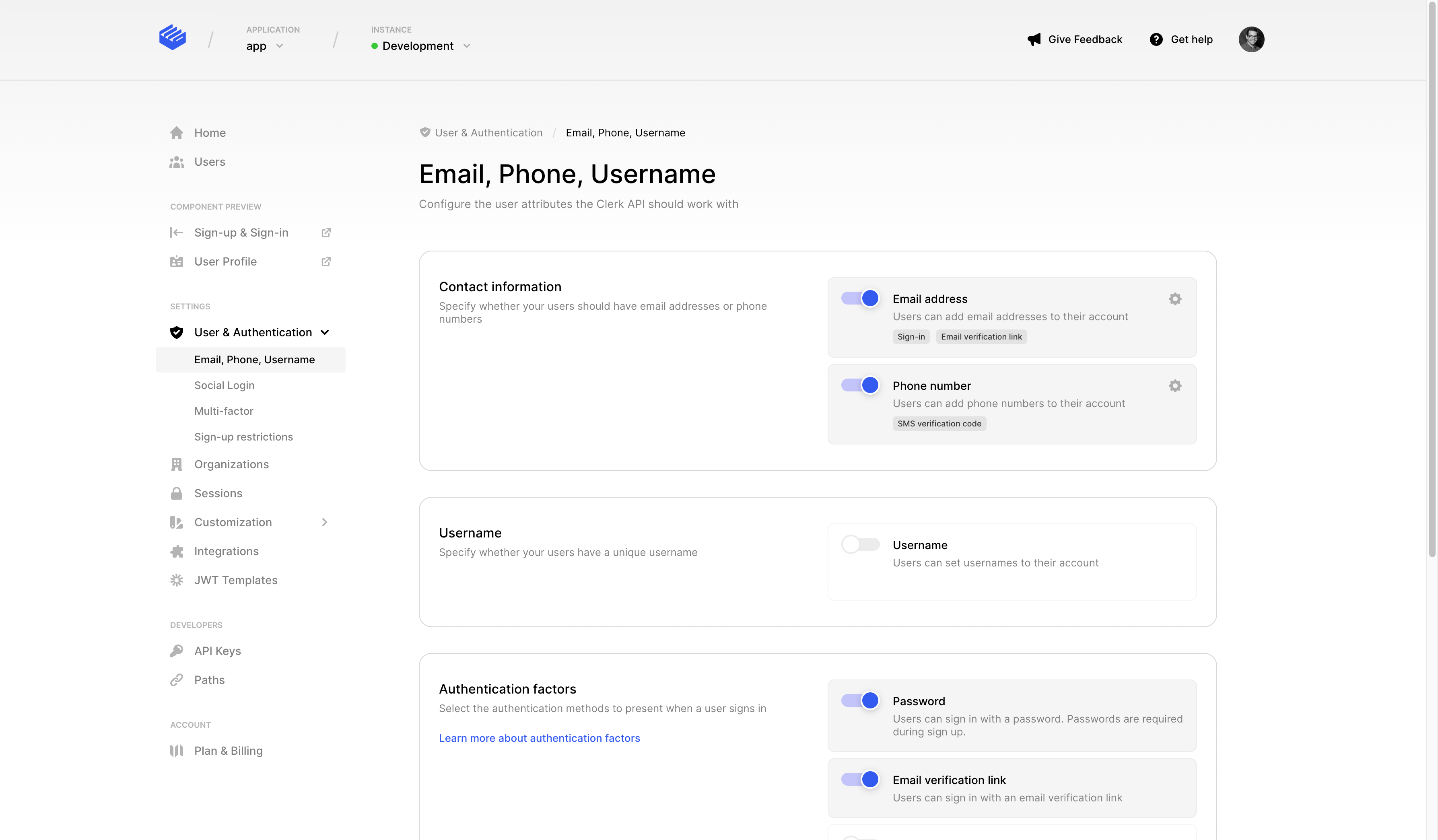 Configure contact info