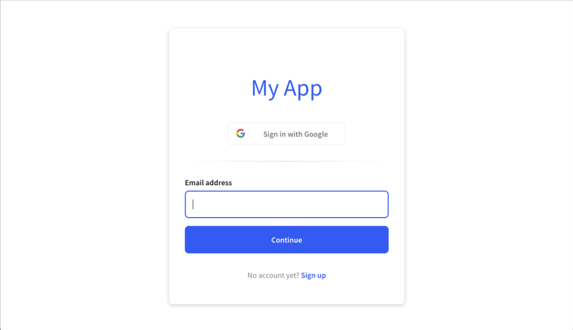 The default Clerk <SignIn/> component