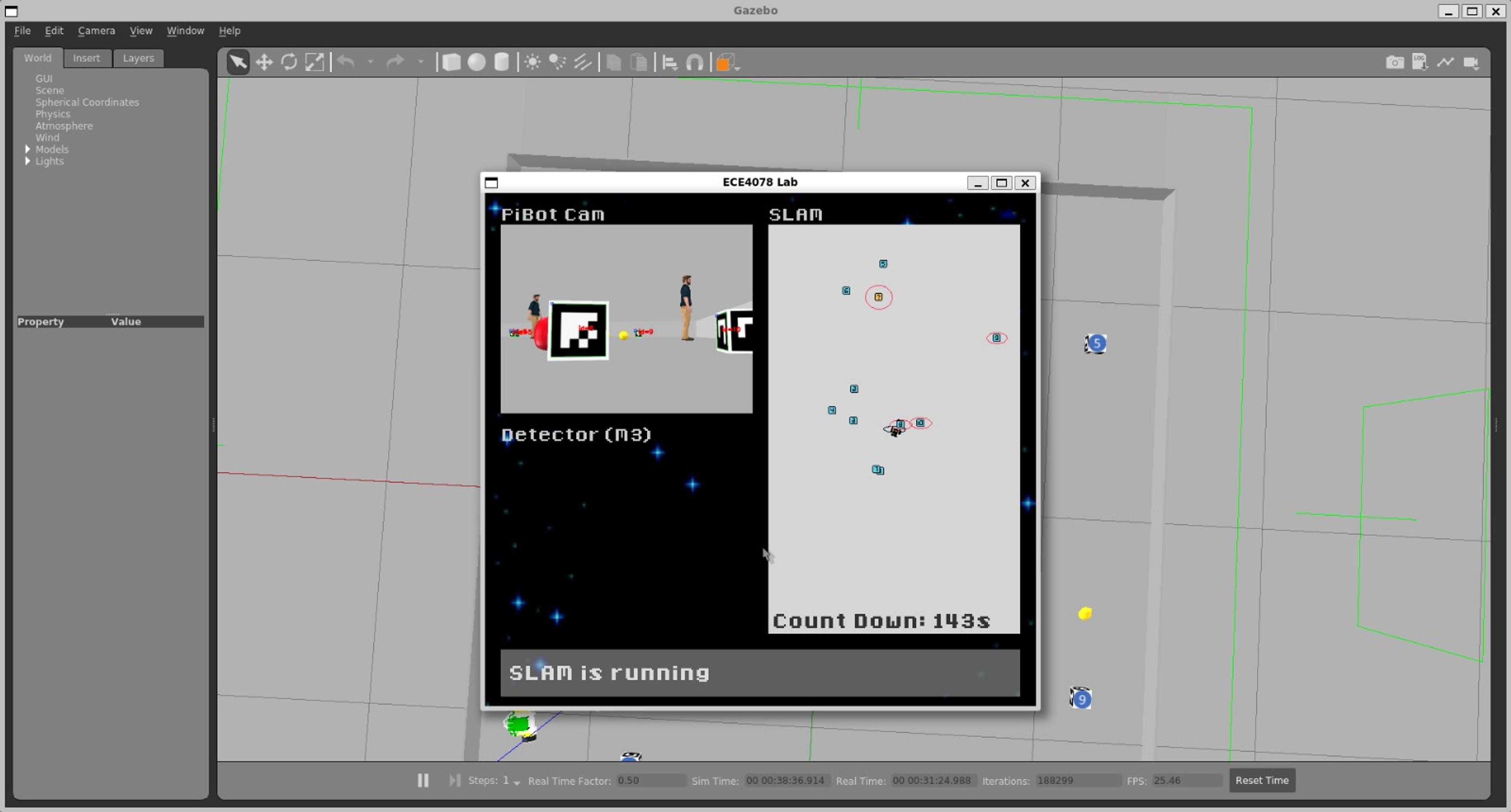 The robot simulation environment.