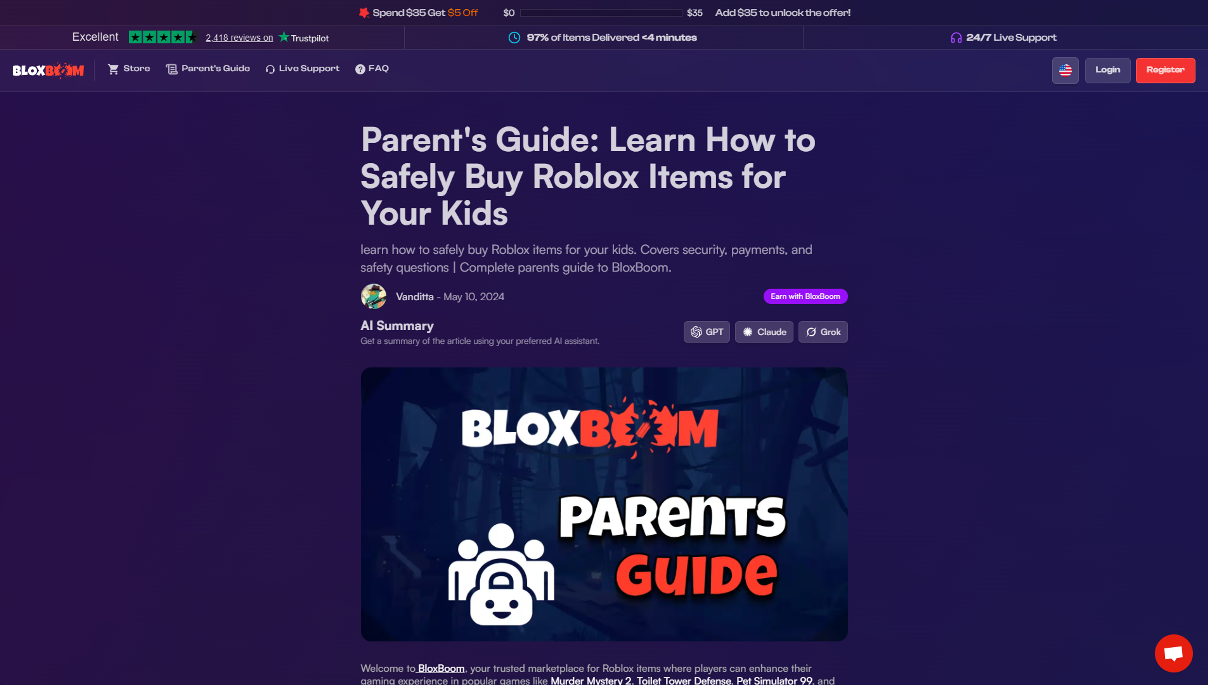 BloxBoom Parent's Guide