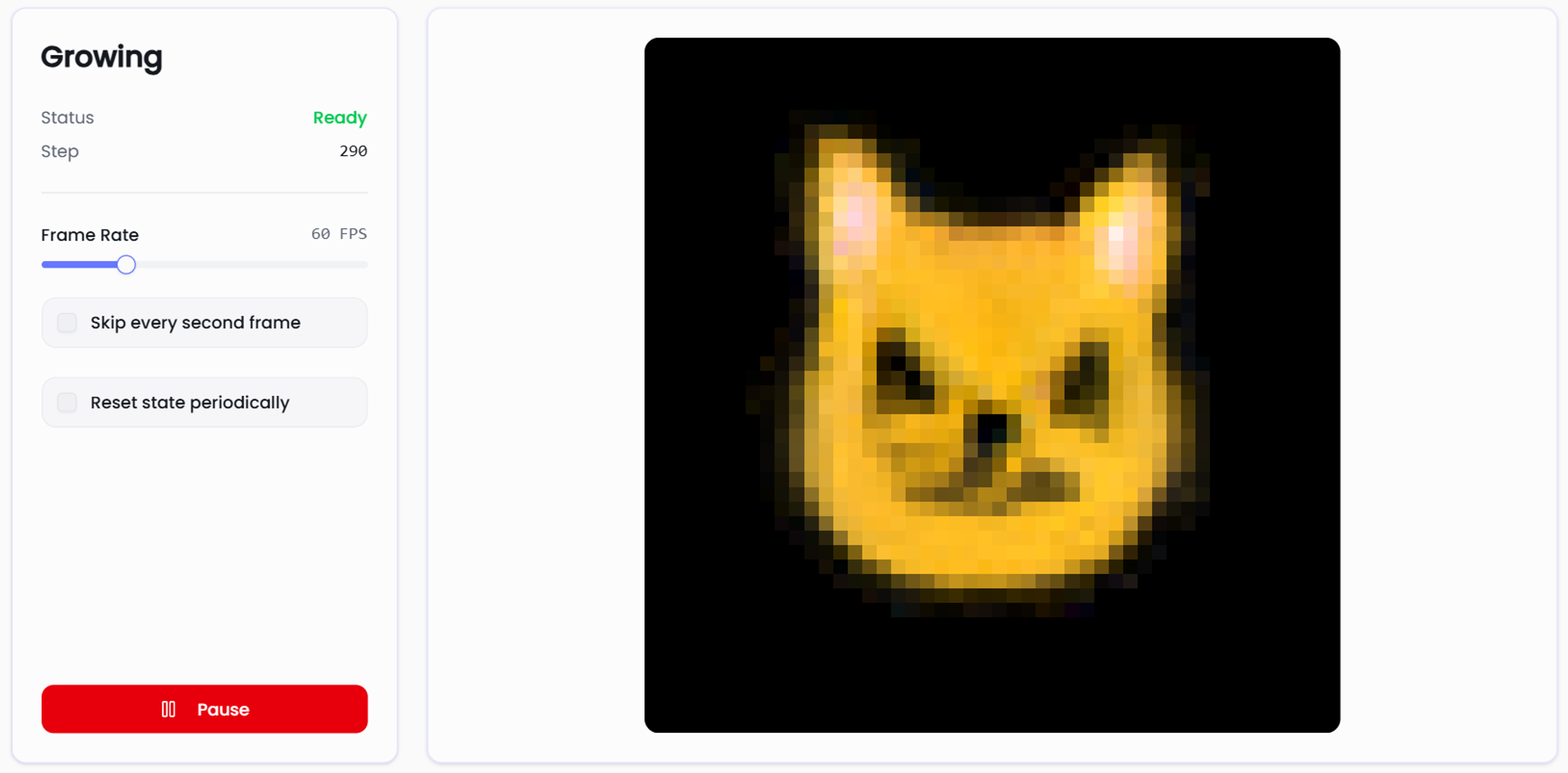 The Growing Neural Cellular Automata model on the MDN NeuralCA website.