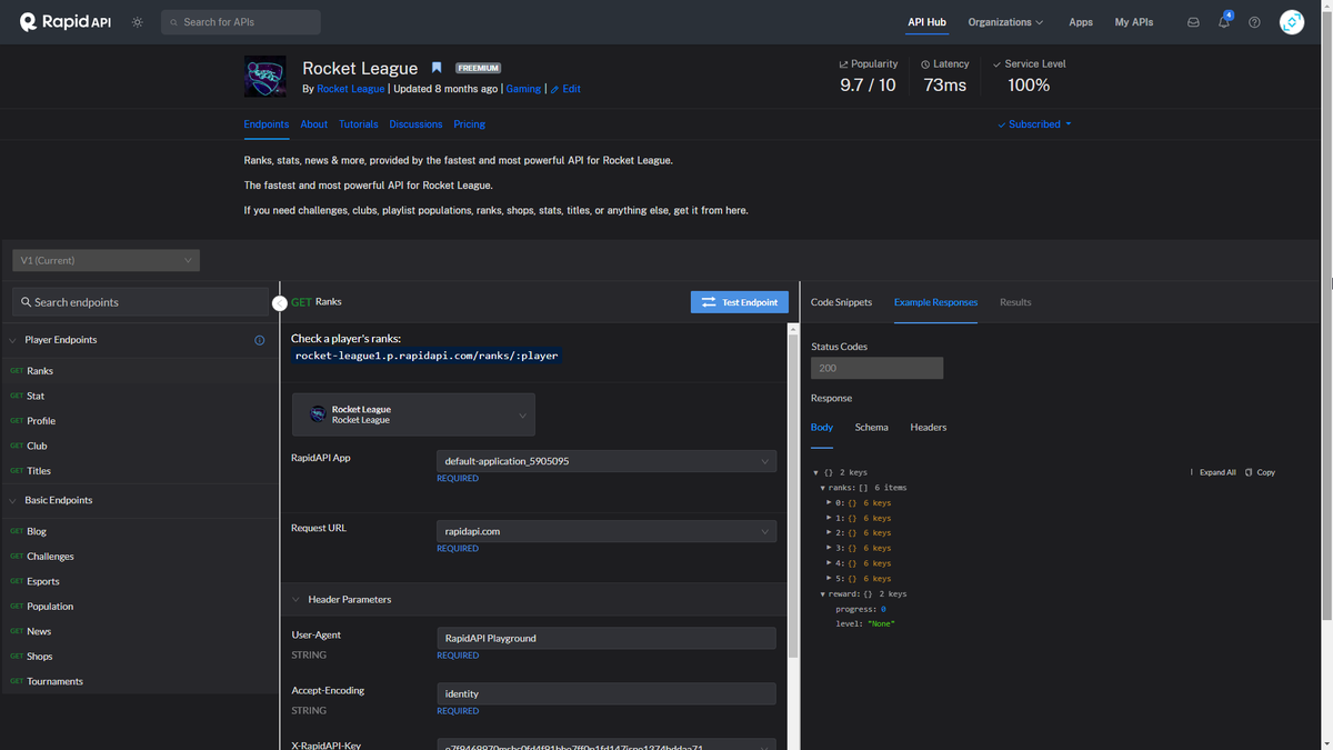 Rocket League API: Fetching Rocket League Ranks, Shops & Player Stats ...