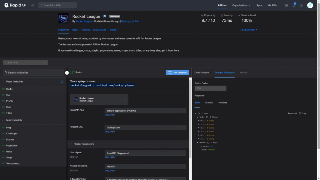 Rocket League API: Fetching Rocket League Ranks, Shops & Player Stats ...