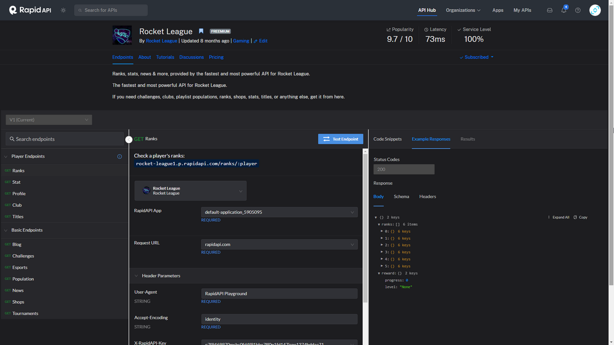 Rocket League API: Fetching Rocket League Ranks, Shops & Player Stats ...
