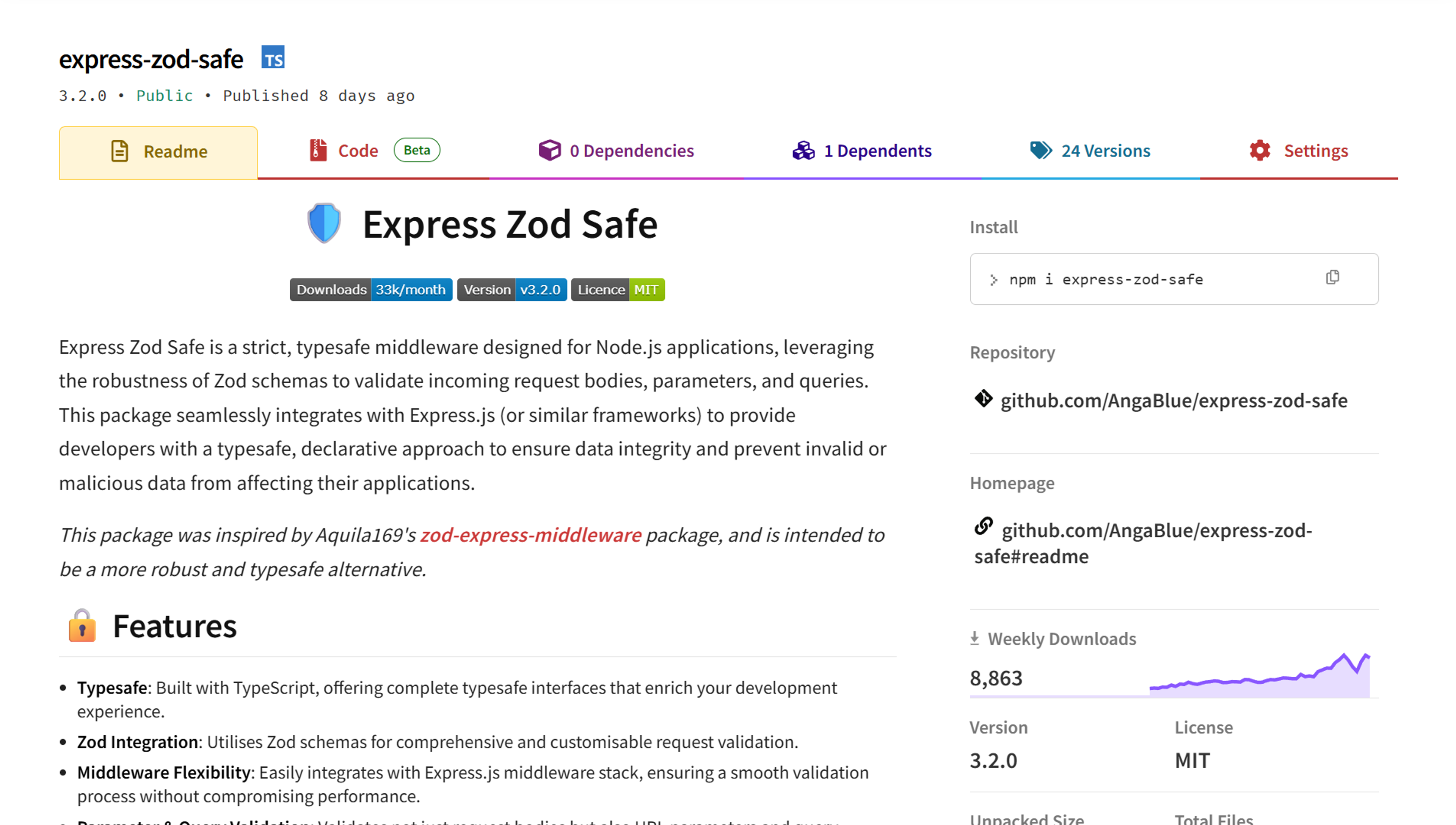 express-zod-safe on NPM