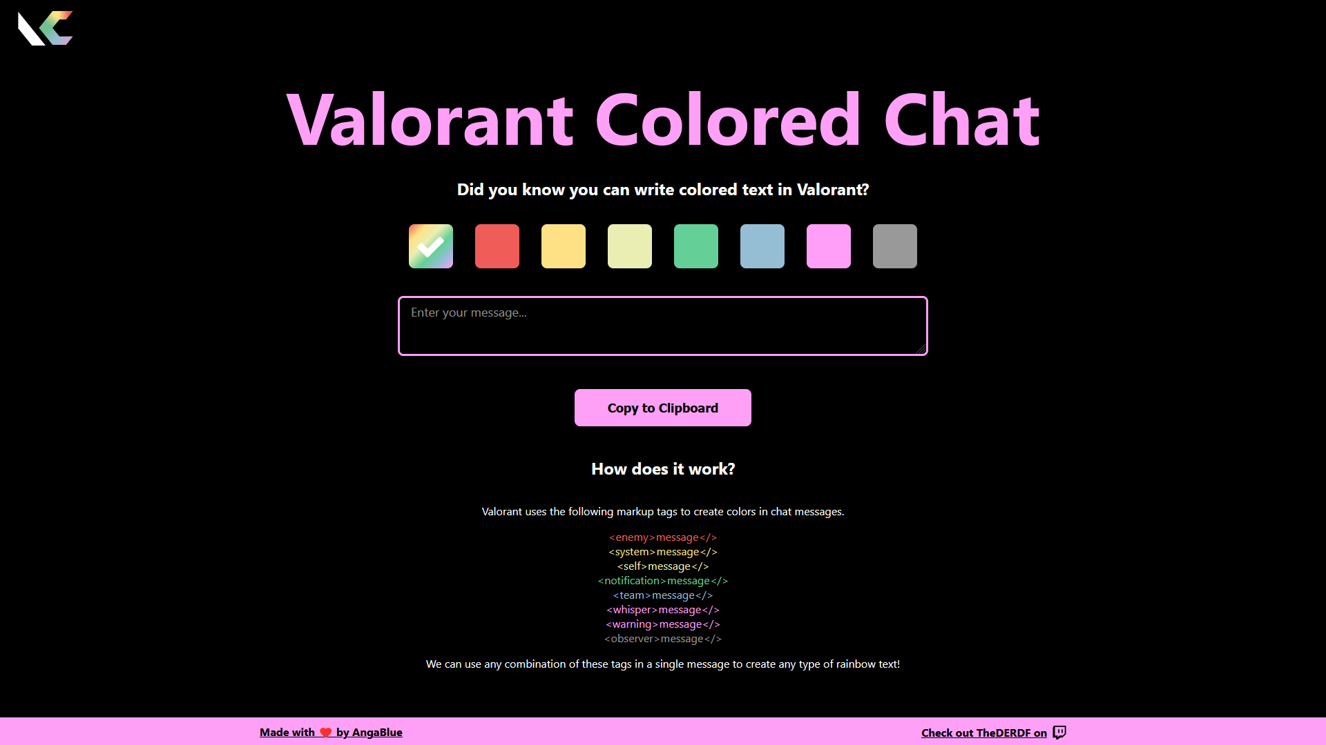 Valorant Colored Chat | AngaBlue