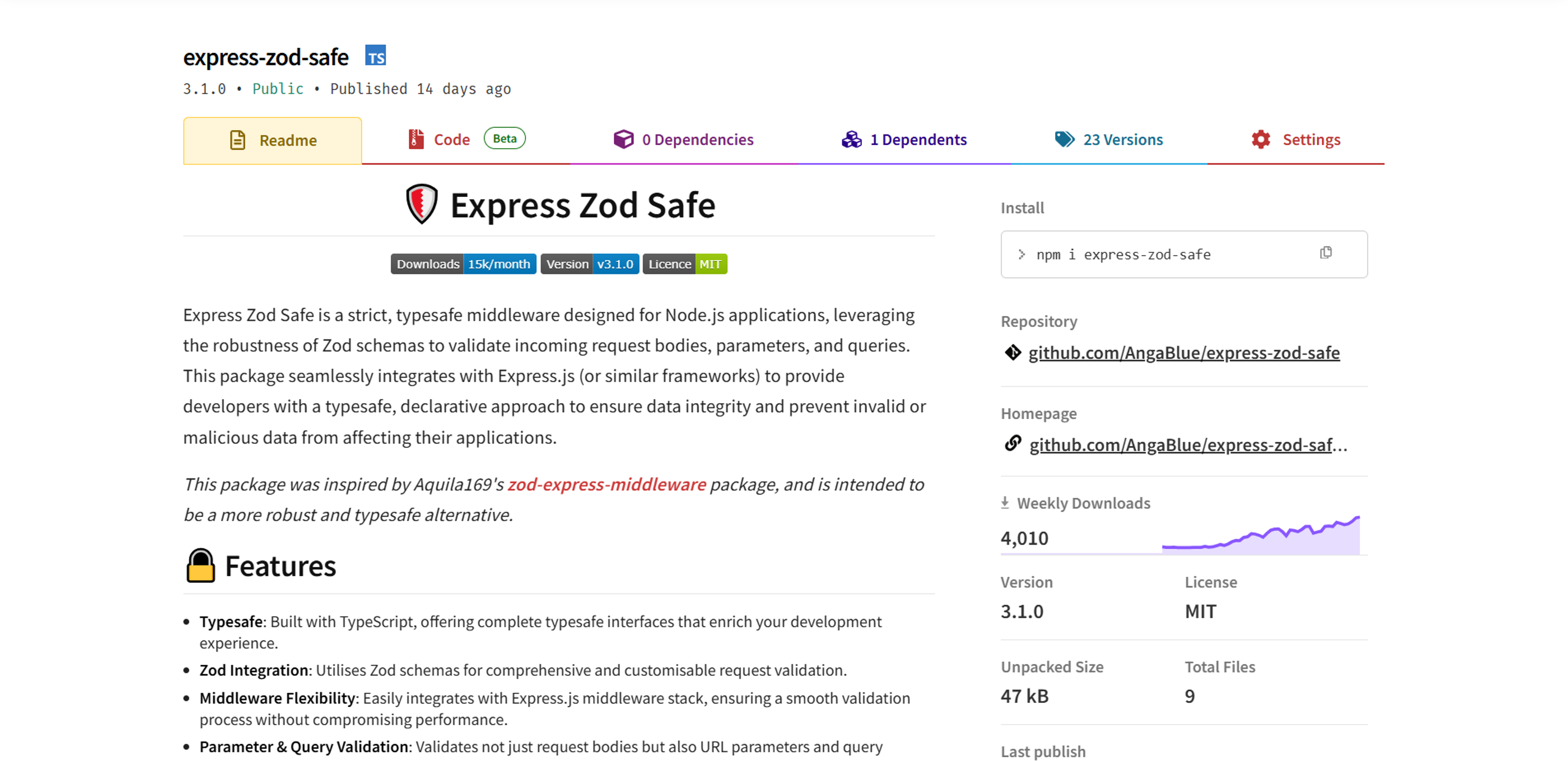 express-zod-safe on NPM