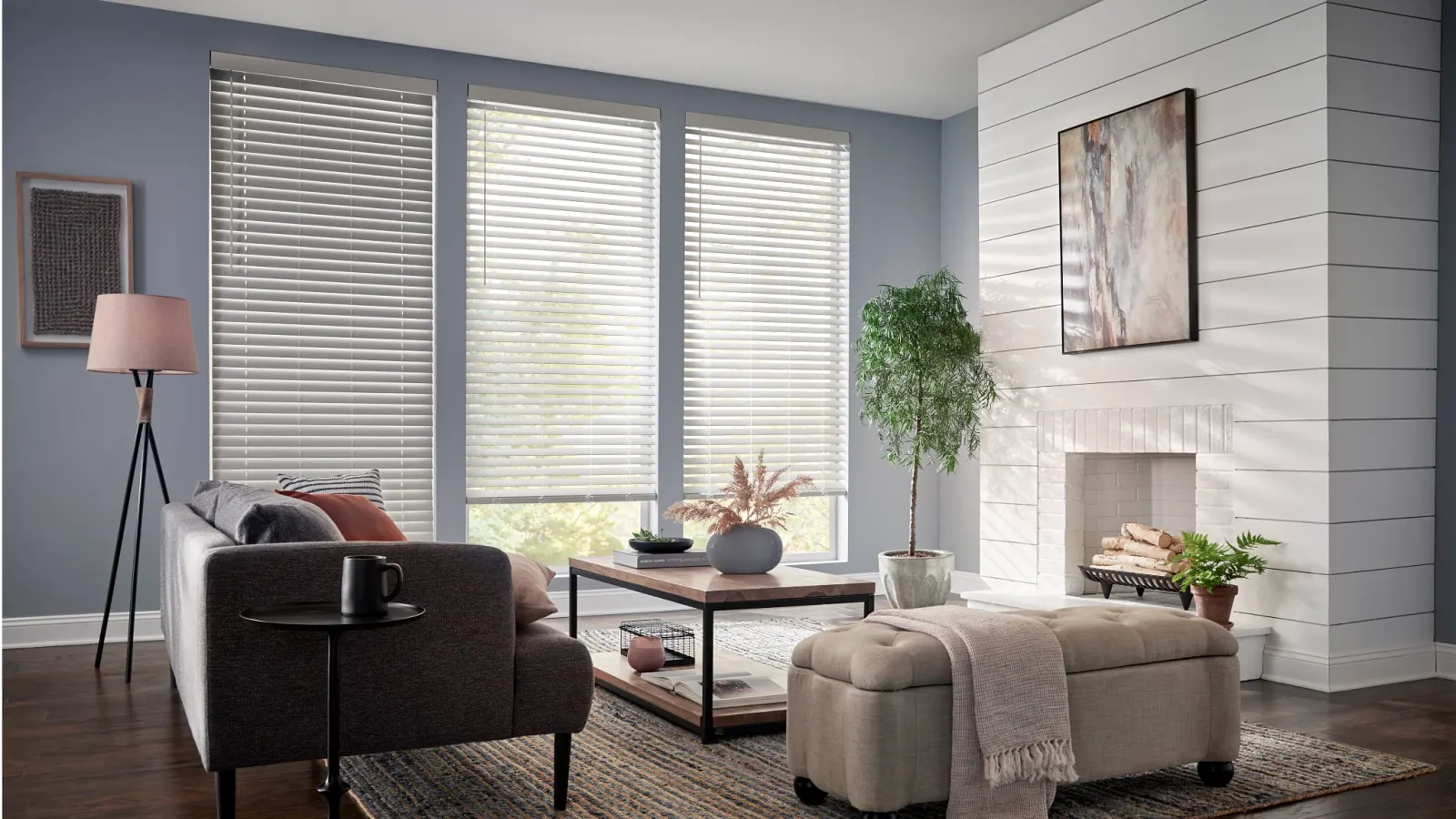 Faux wood blinds