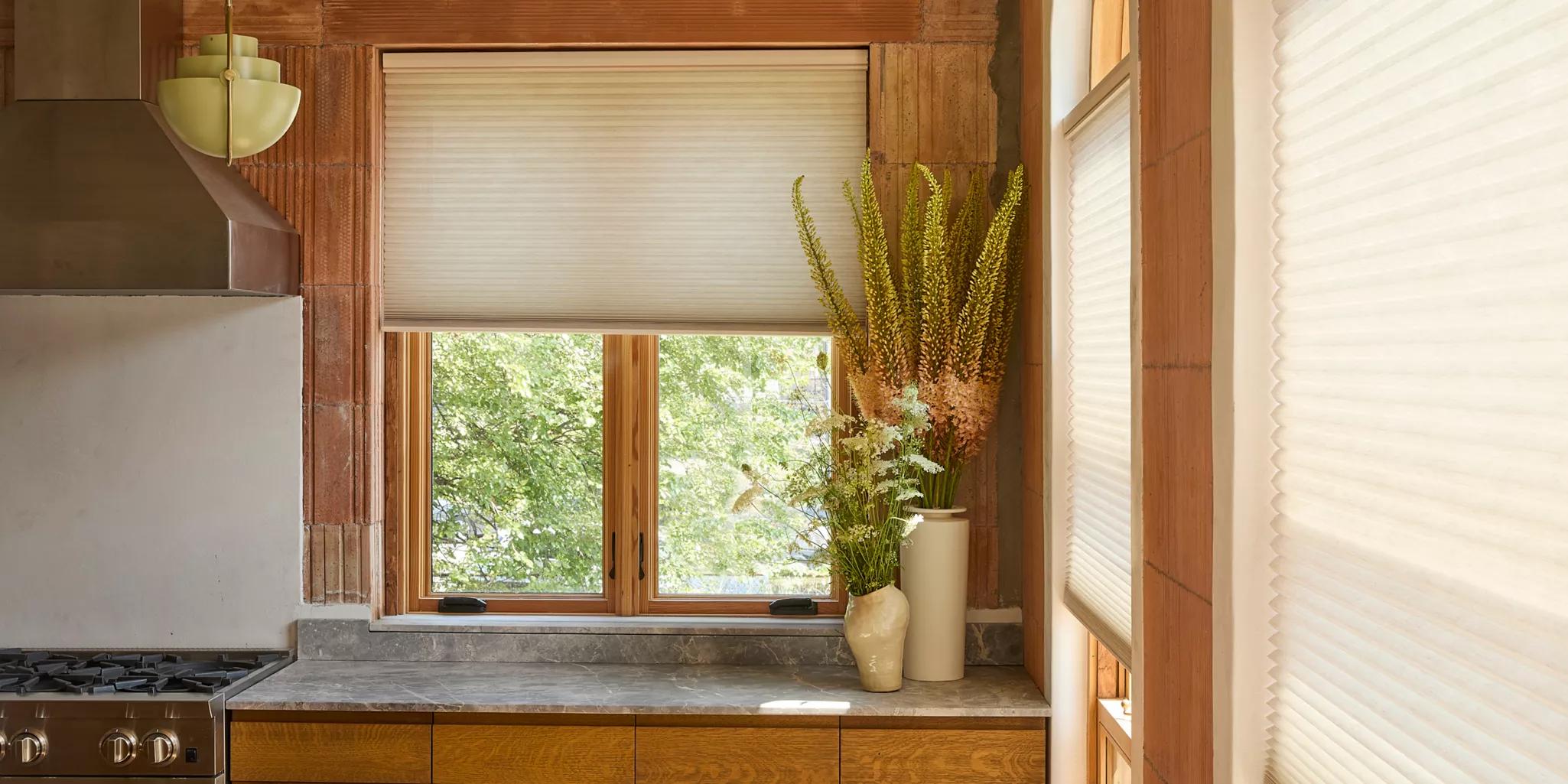 Duette Shades on Kitchen Window