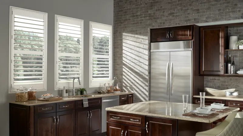 Café shutters in a kitchen