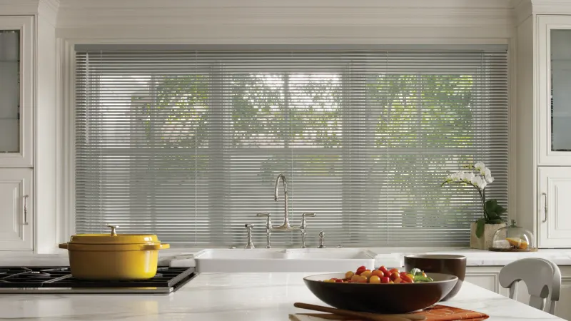 Aluminum blinds in a dental office