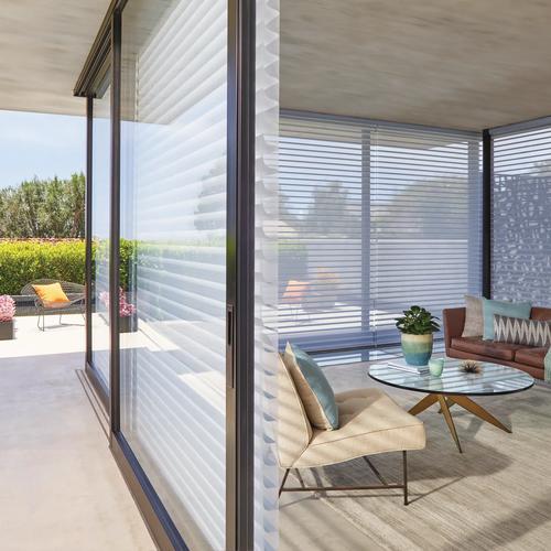 Nantucket Sheer Shades in Exterior facing patio windows