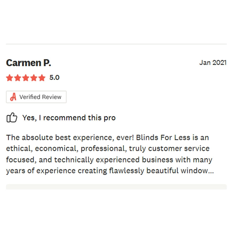 Blinds for Less Review on Angi