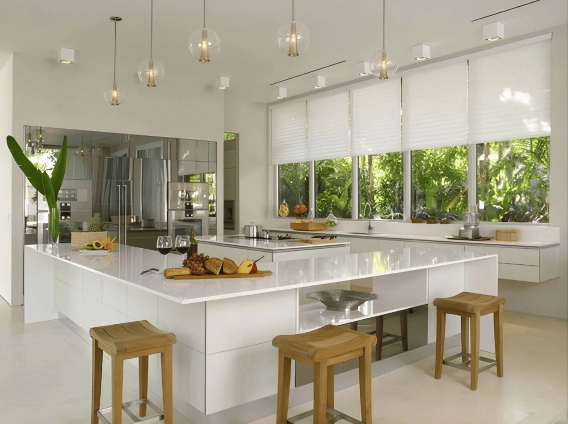 Silhouette® Sheer Shades filtering soft light through the windows in a ranch home.