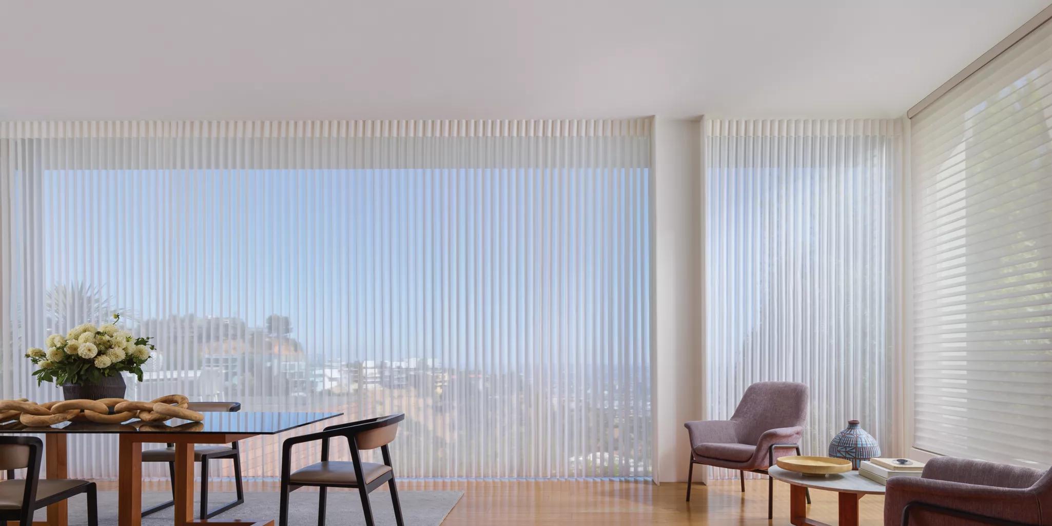 Luminette Solar Screen Shades in Dining Room