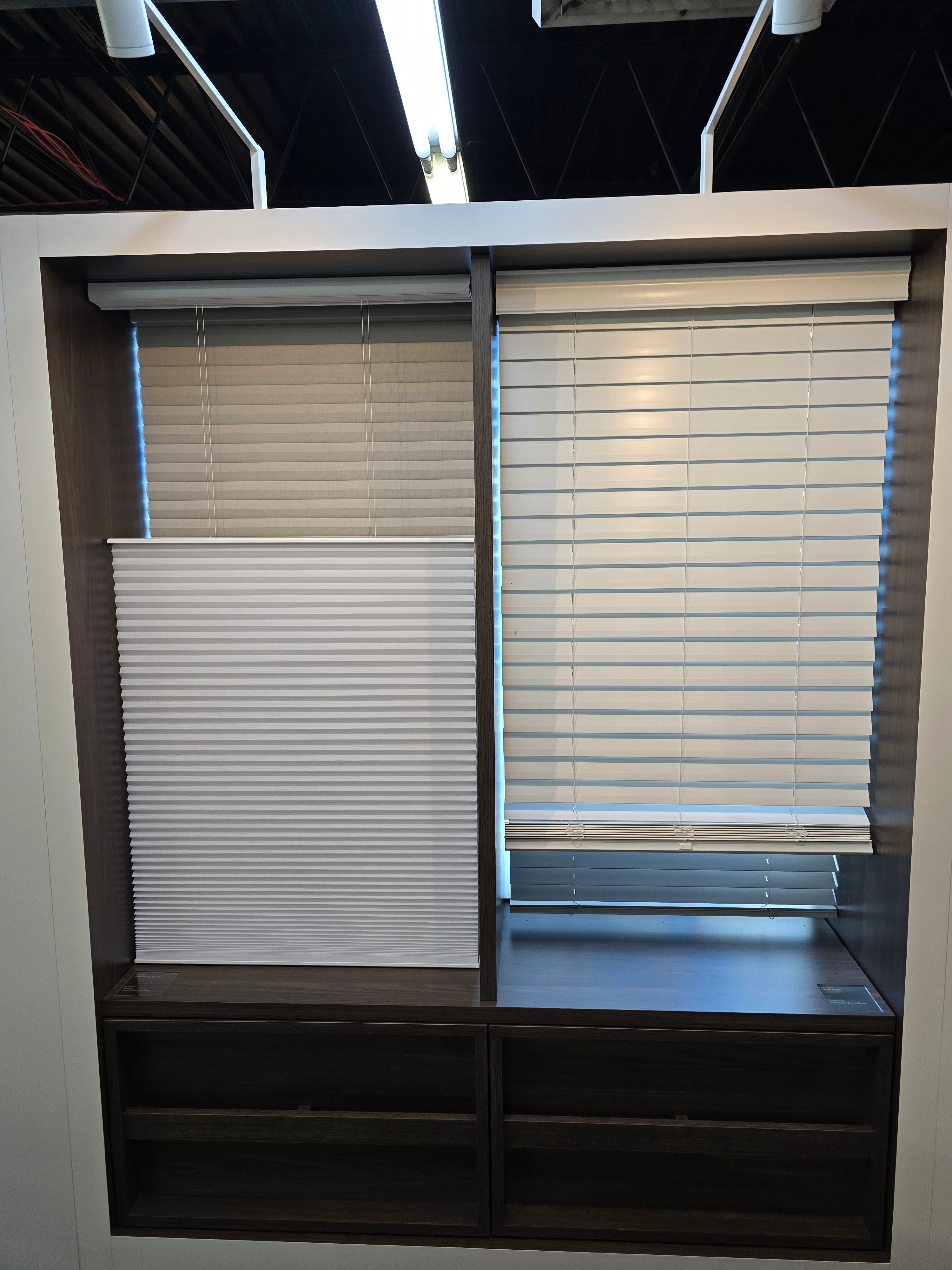 Hunter Douglas blinds and shades samples.