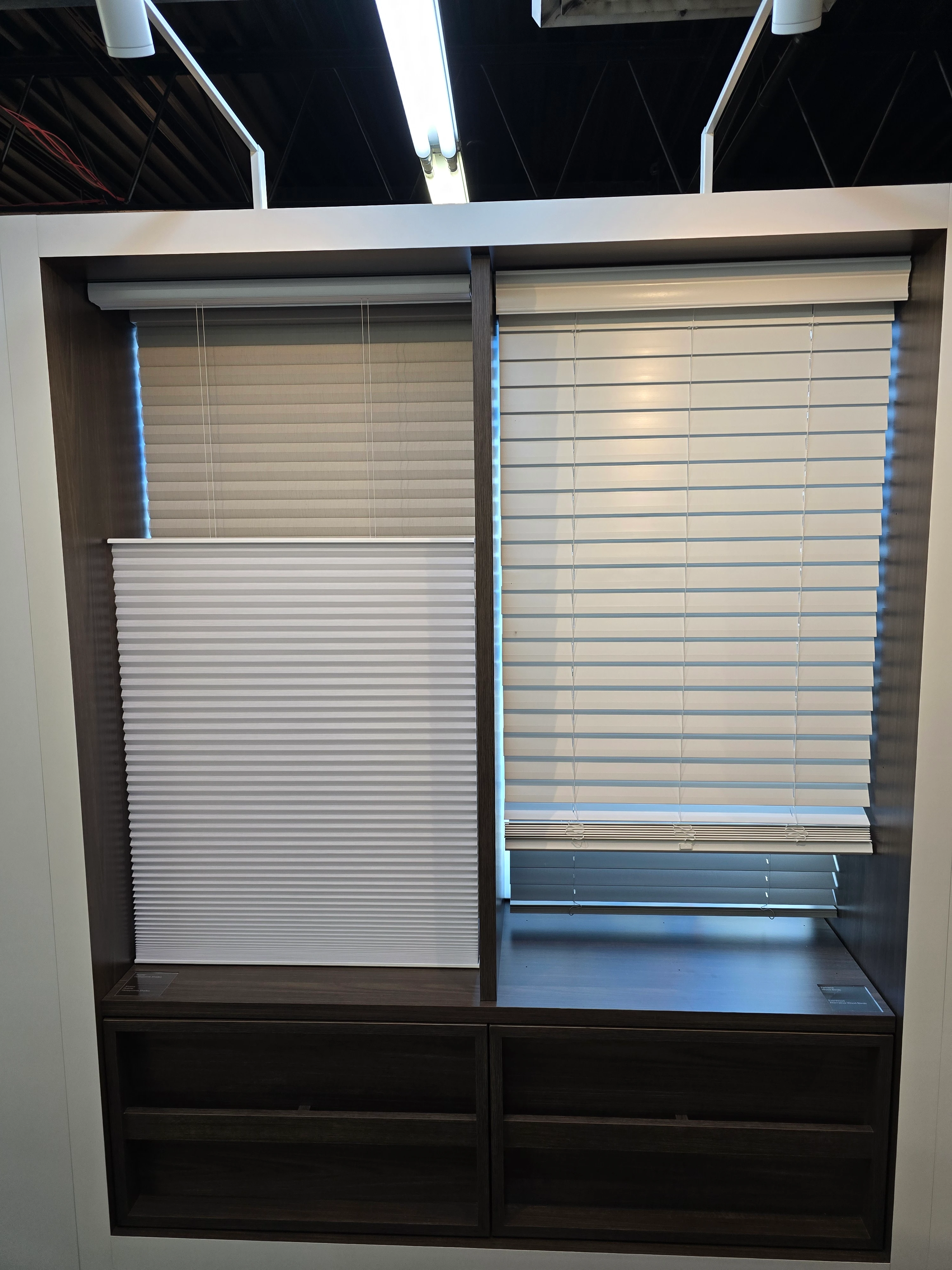 Hunter Douglas blinds and shades samples.