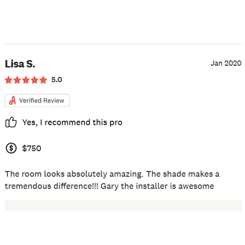 Blinds for Less Review on Angi