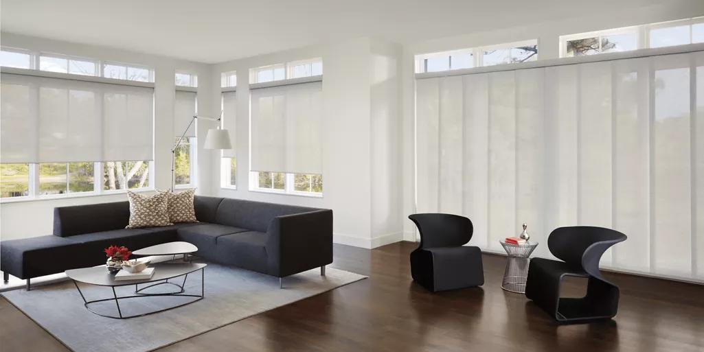 Designer Screen Shades in Barista White Mocha