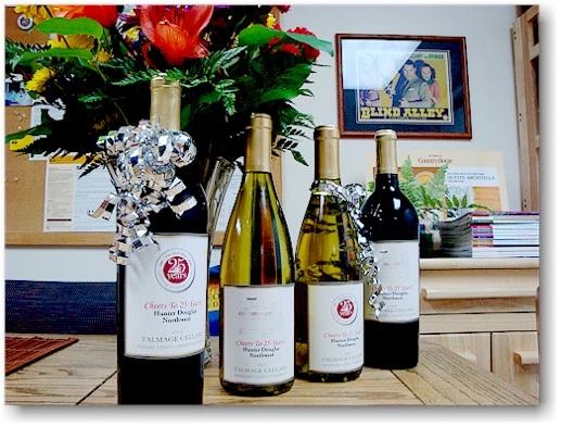 The wine labels had our 25th Anniversary logo on some of the bottles and an image of the first order that we placed with Custom Bilt in 1984