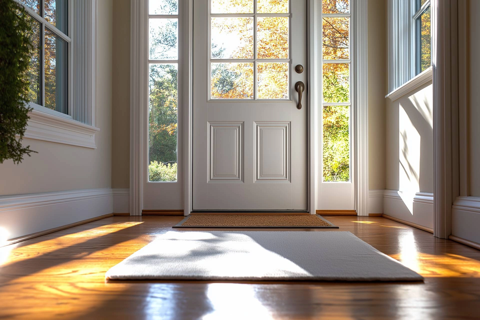 An entryway to a home with a door and two sidelights near Costa Mesa, California (CA)