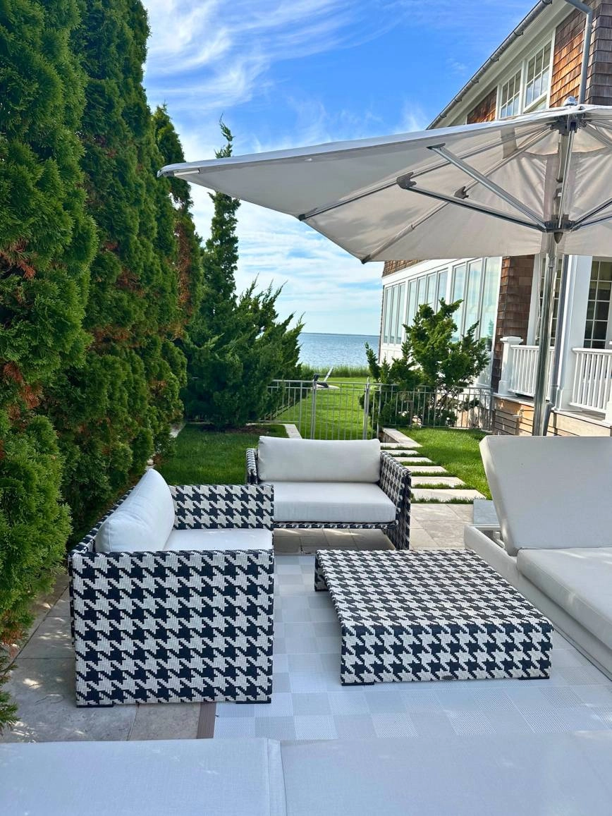 Custom cushions in a bright outdoor area