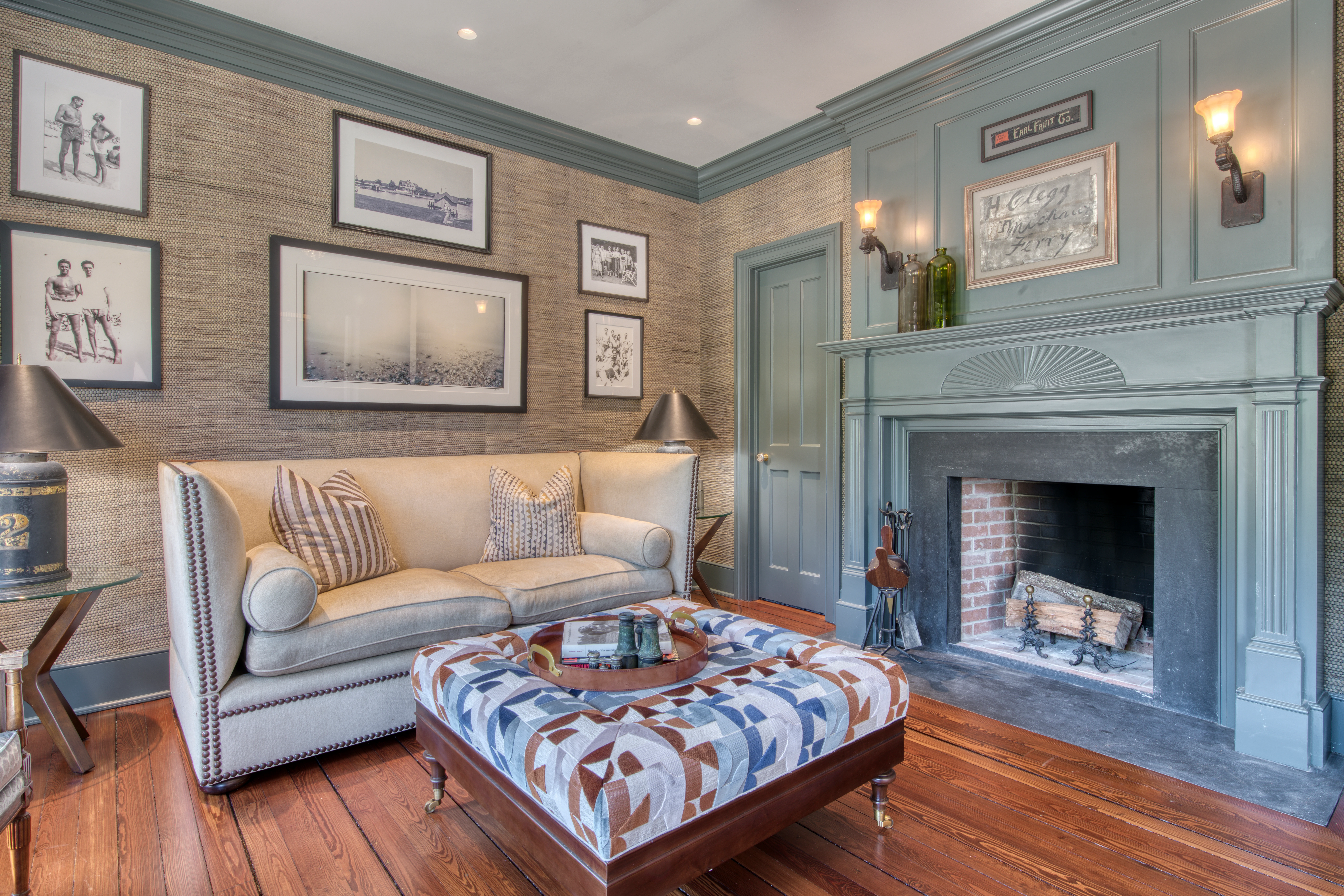 Bedroom windows with shades.