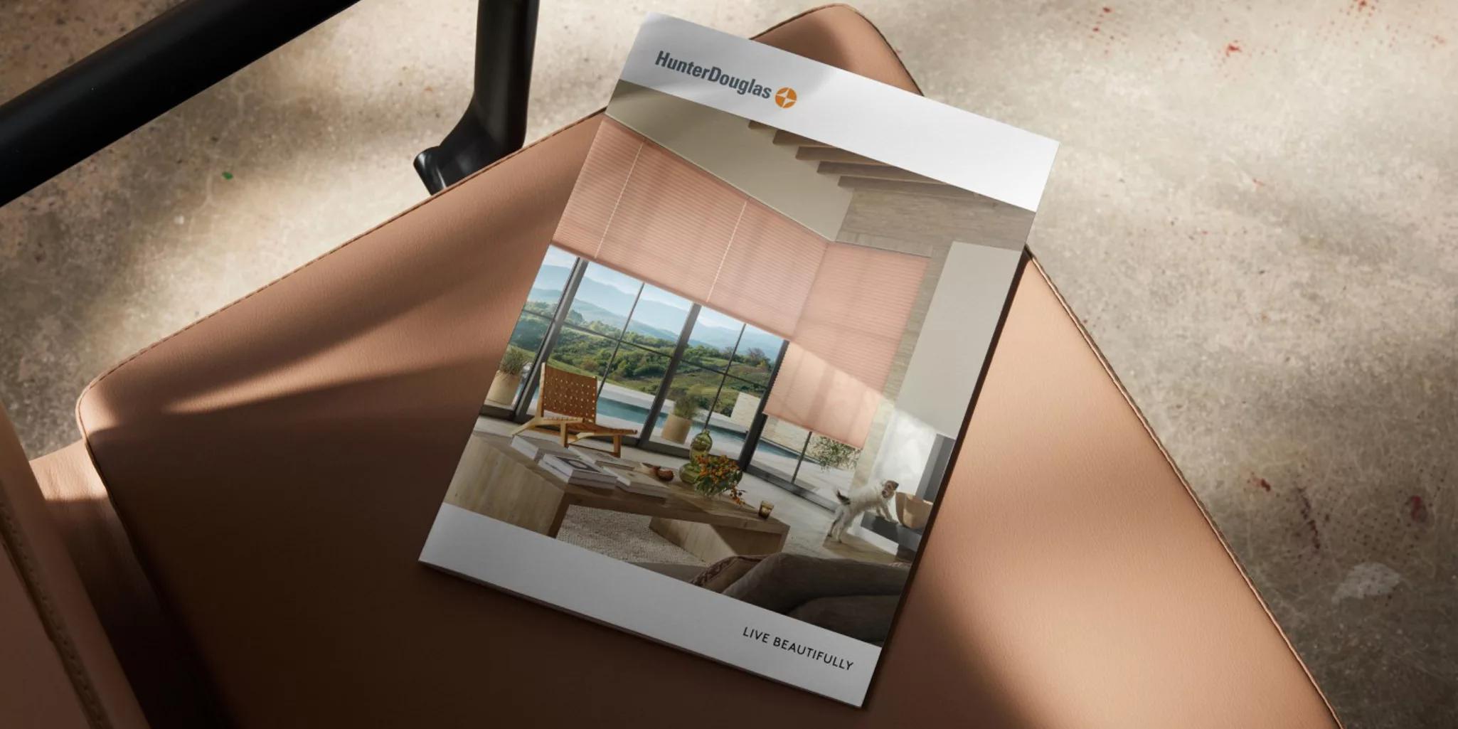 Hunter Douglas Catalog on a chair