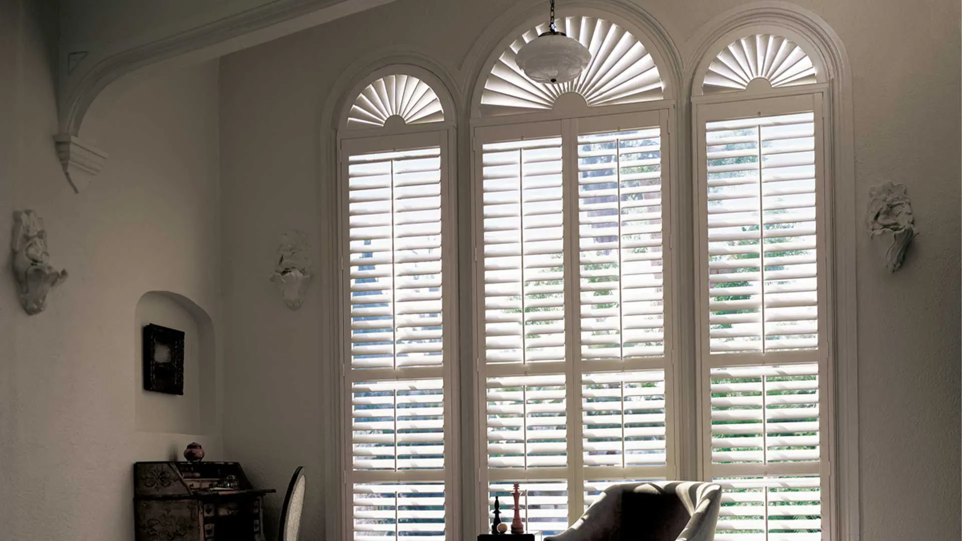 Windows with shutters.