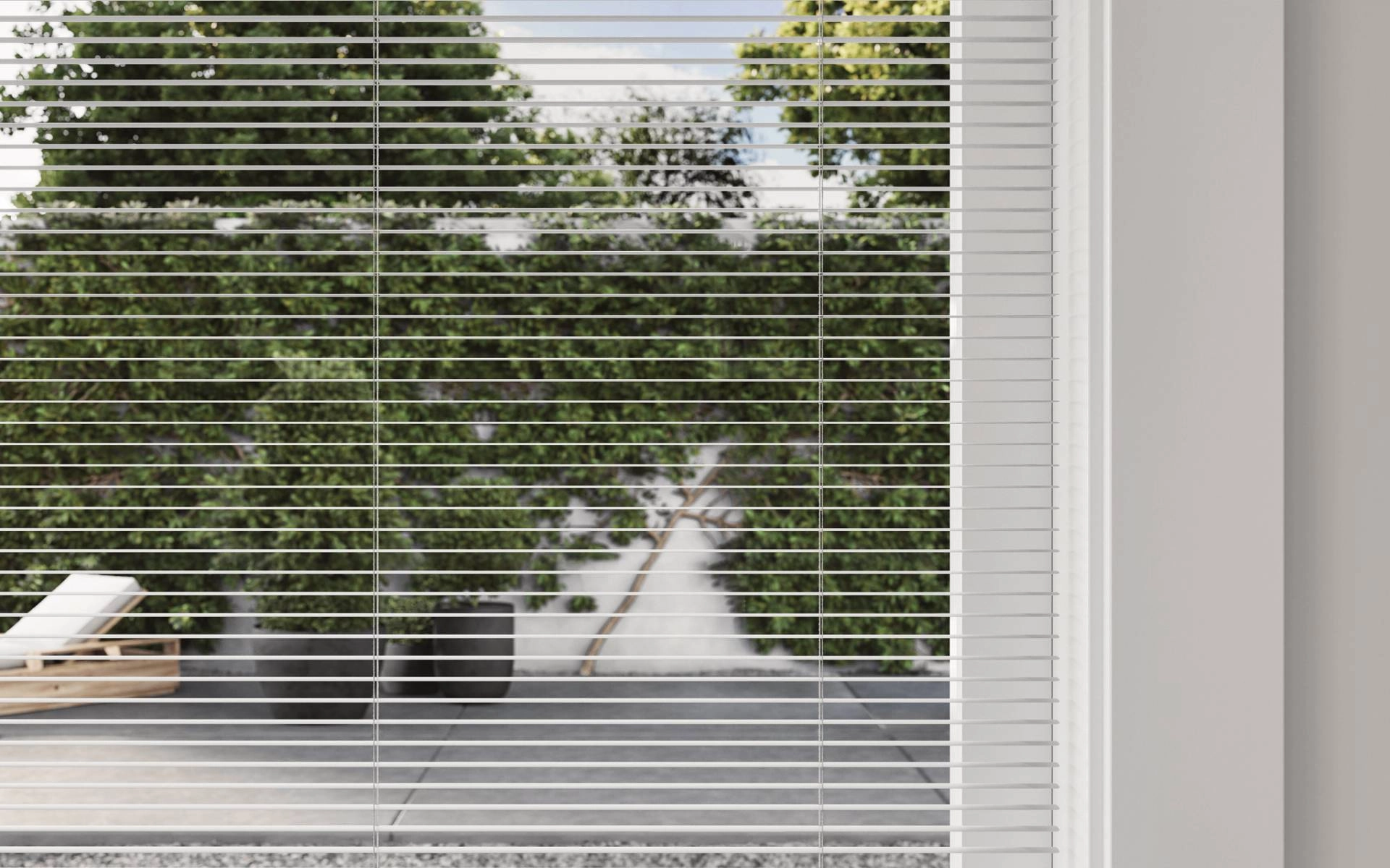 Hunter Douglas Modern Precious Metals® Mini Blinds in a bay window near Jamesburg, New Jersey (NJ)
