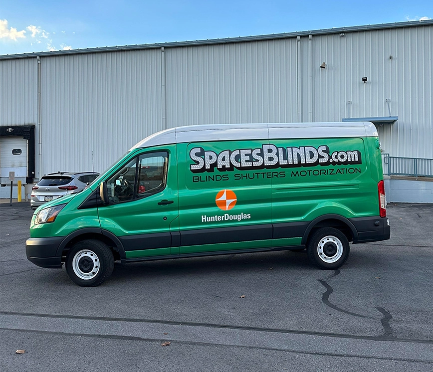 Space Blinds work vehicle